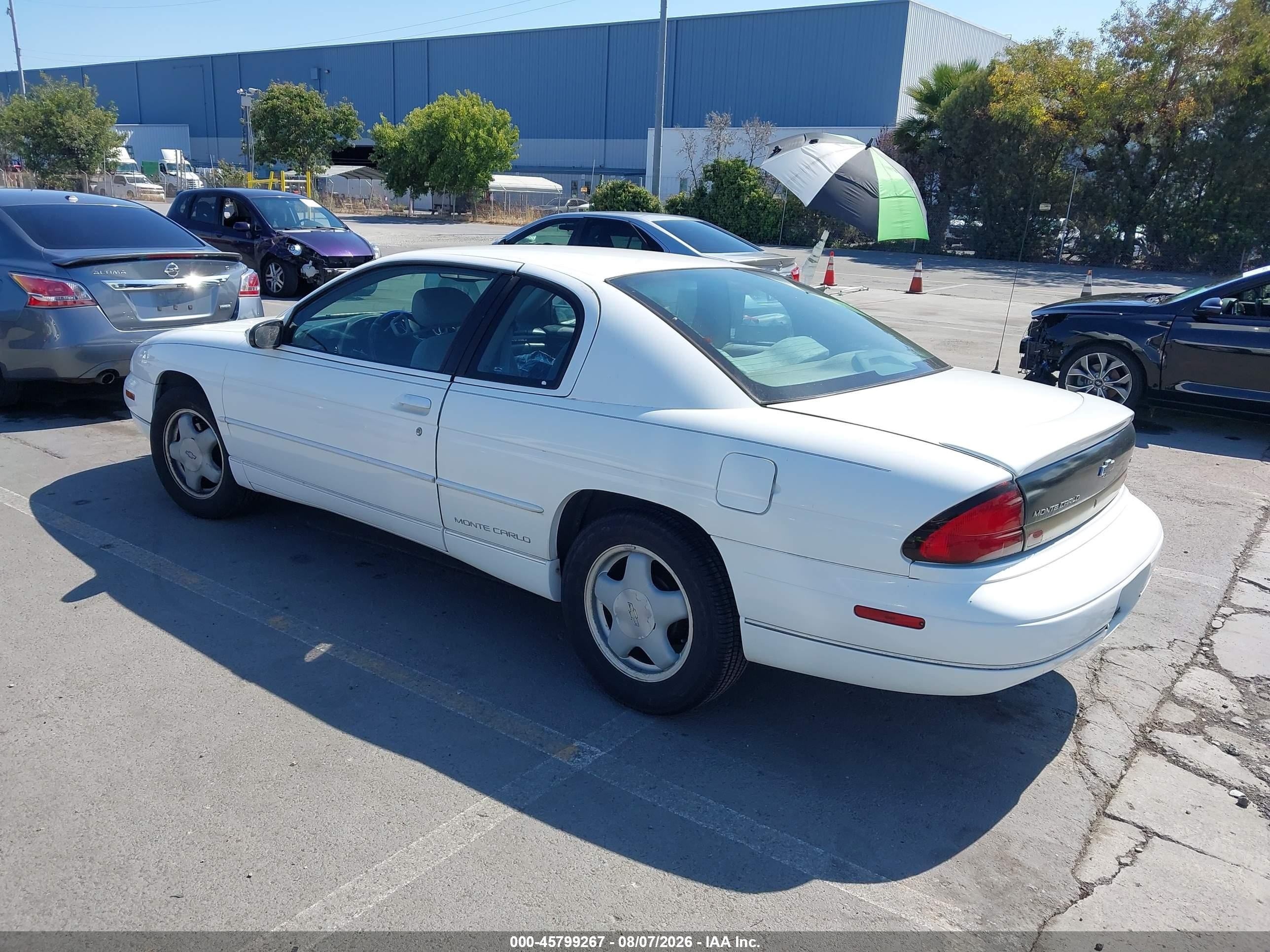 1999 Chevrolet Monte Carlo Ls Белый vin: 2G1WW12M3X9279760