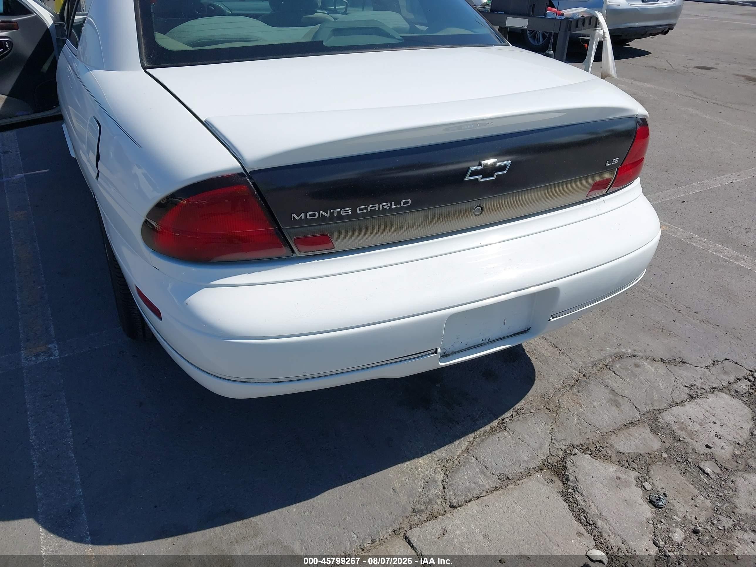 1999 Chevrolet Monte Carlo Ls Белый vin: 2G1WW12M3X9279760