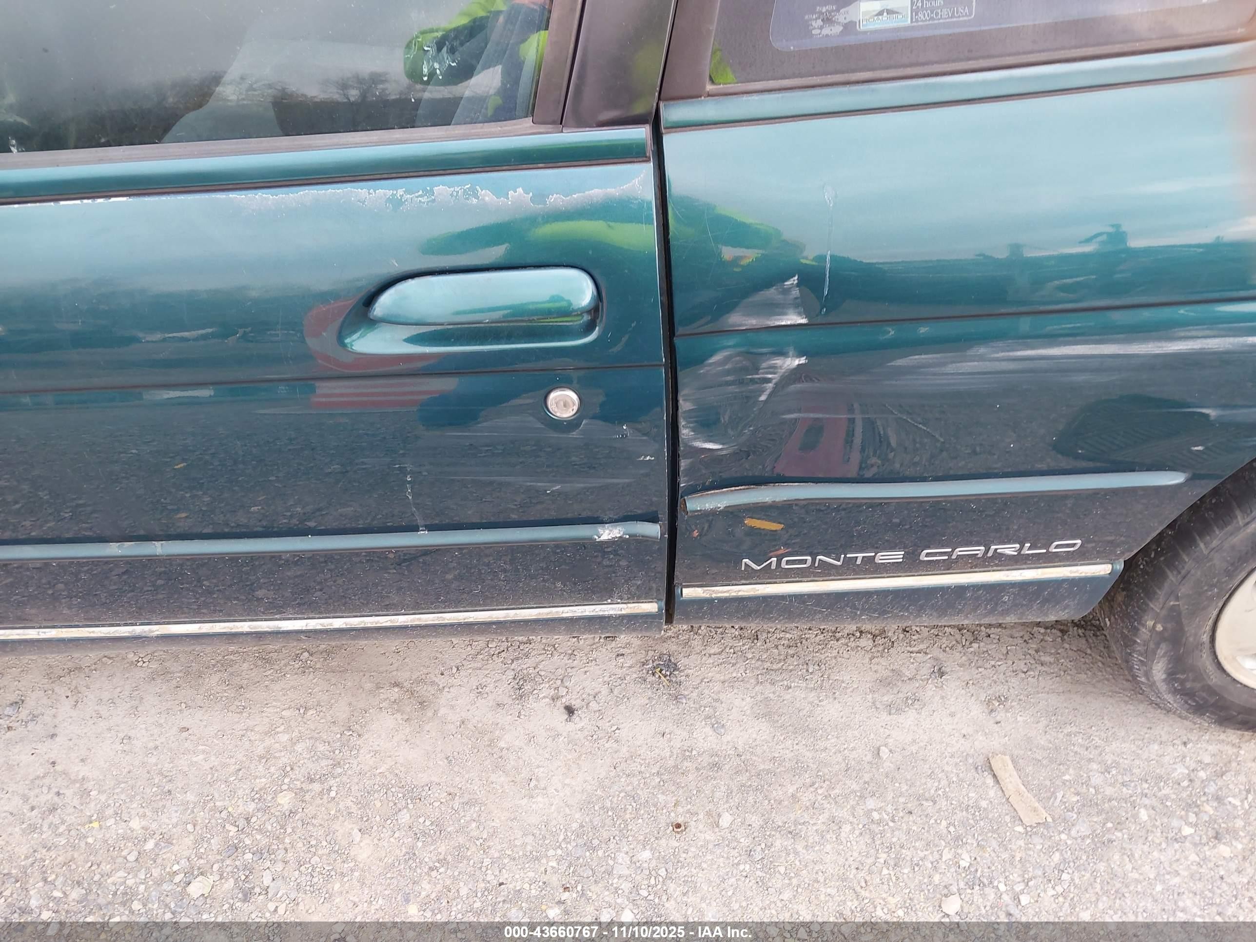 1997 Chevrolet Monte Carlo Ls Green vin: 2G1WW12M4V9155851
