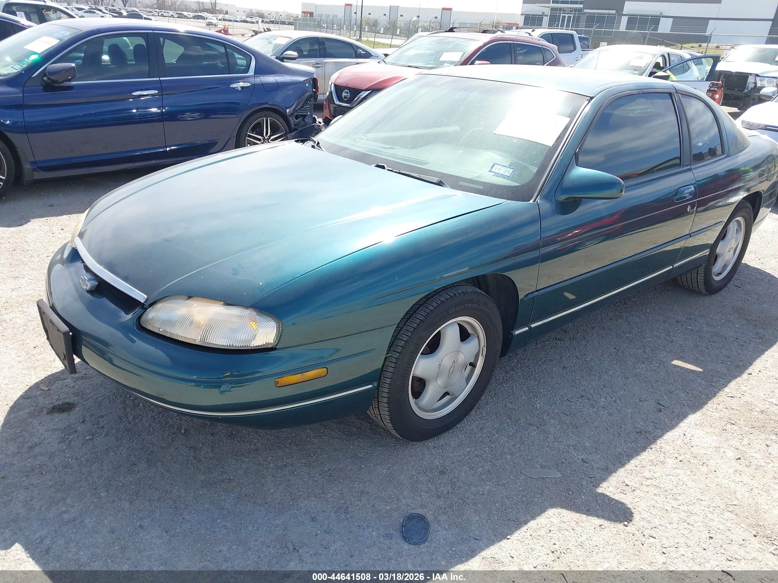 1999 Chevrolet Monte Carlo Ls Green vin: 2G1WW12M5X9274091