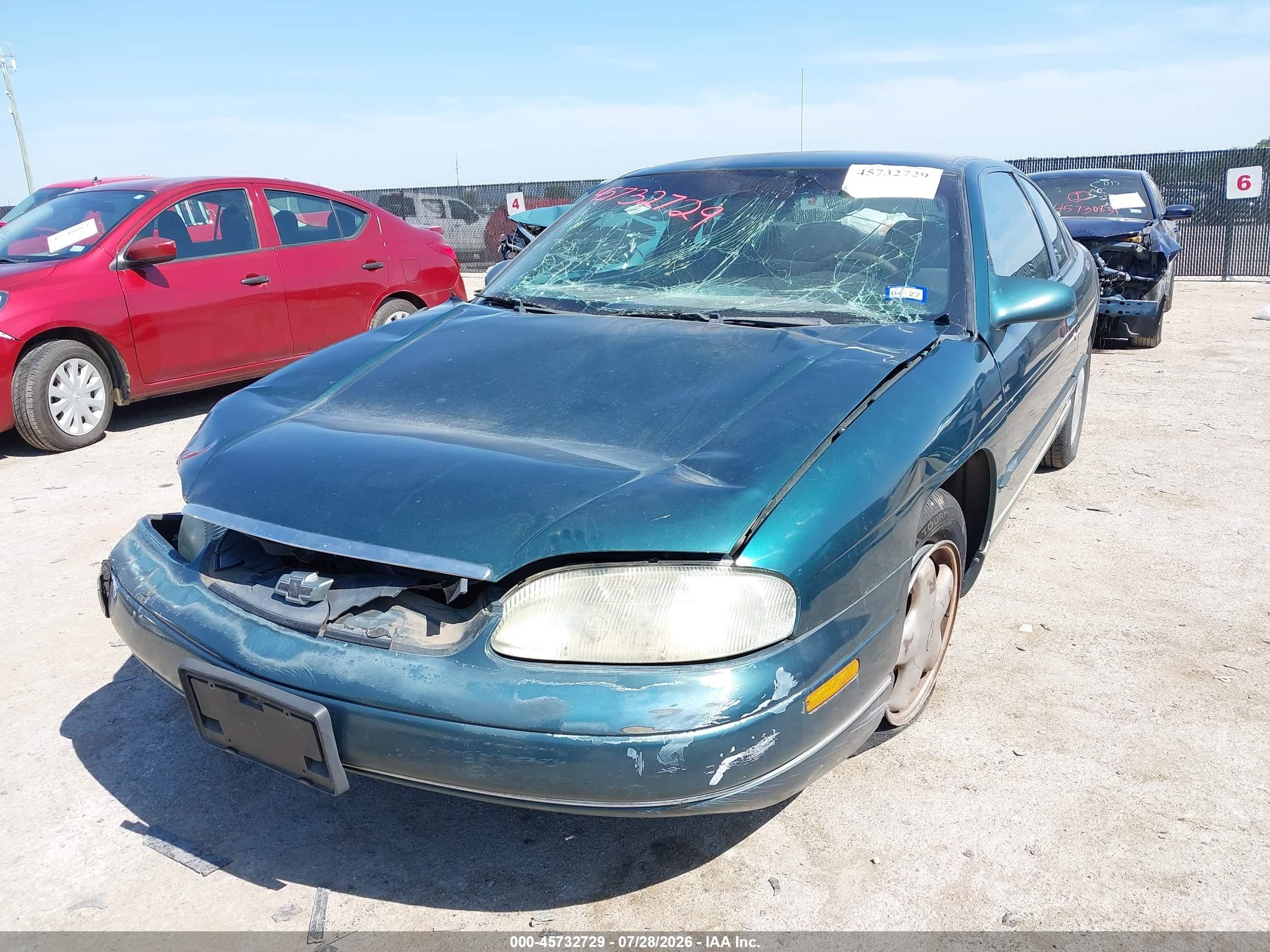 1999 Chevrolet Monte Carlo Ls Teal vin: 2G1WW12M6X9293328