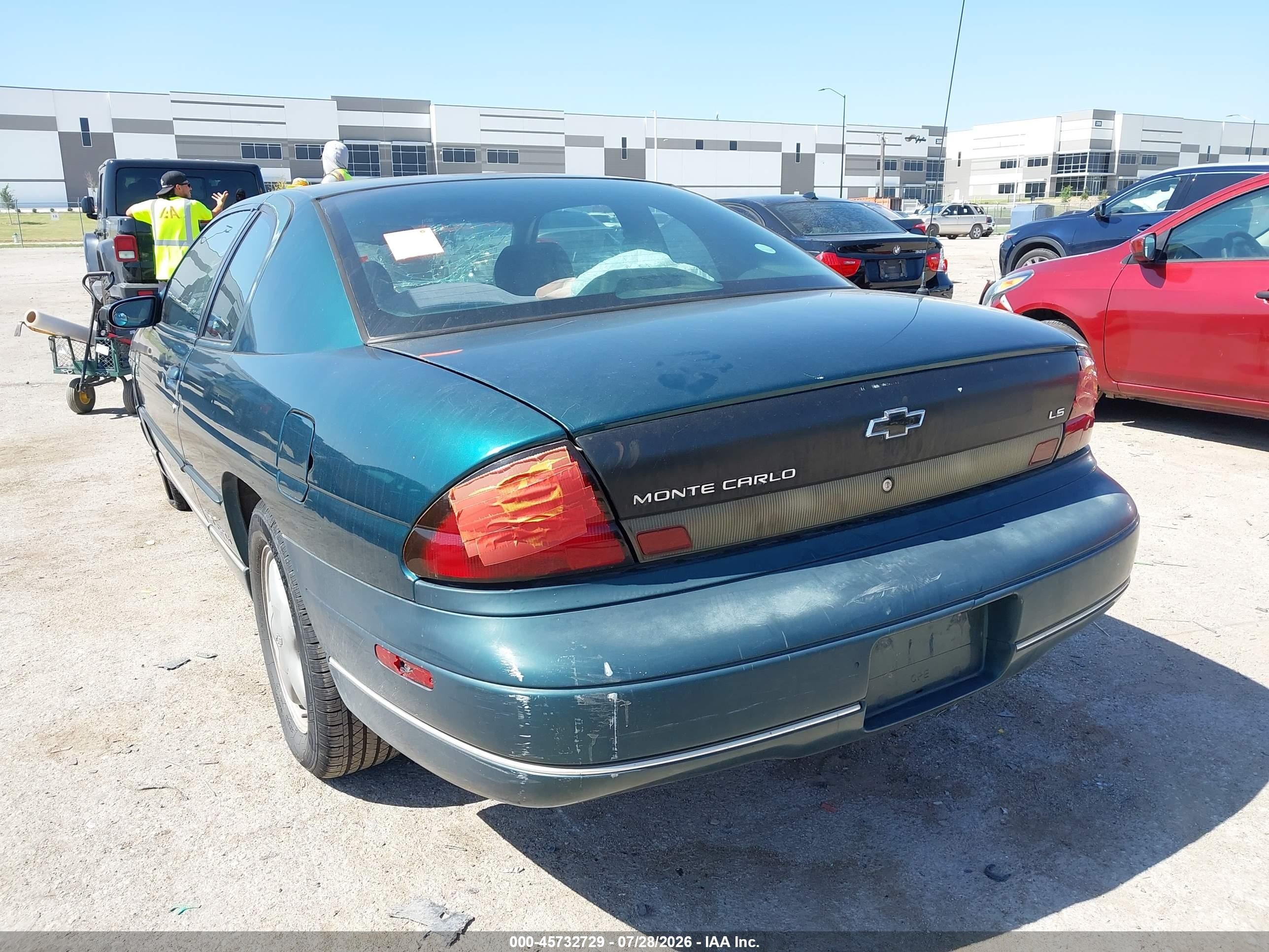 1999 Chevrolet Monte Carlo Ls Teal vin: 2G1WW12M6X9293328