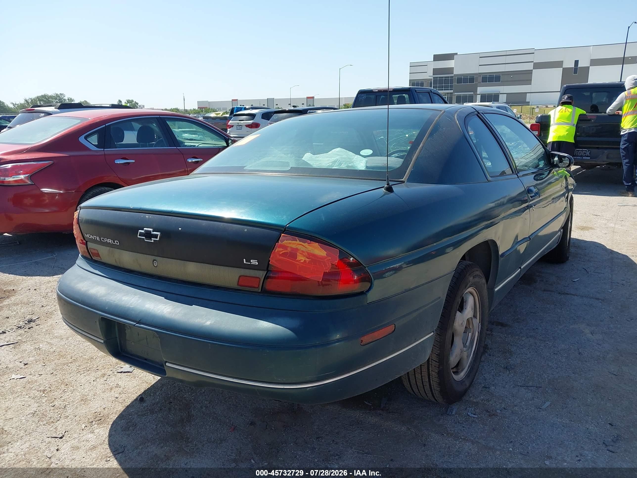 1999 Chevrolet Monte Carlo Ls Teal vin: 2G1WW12M6X9293328