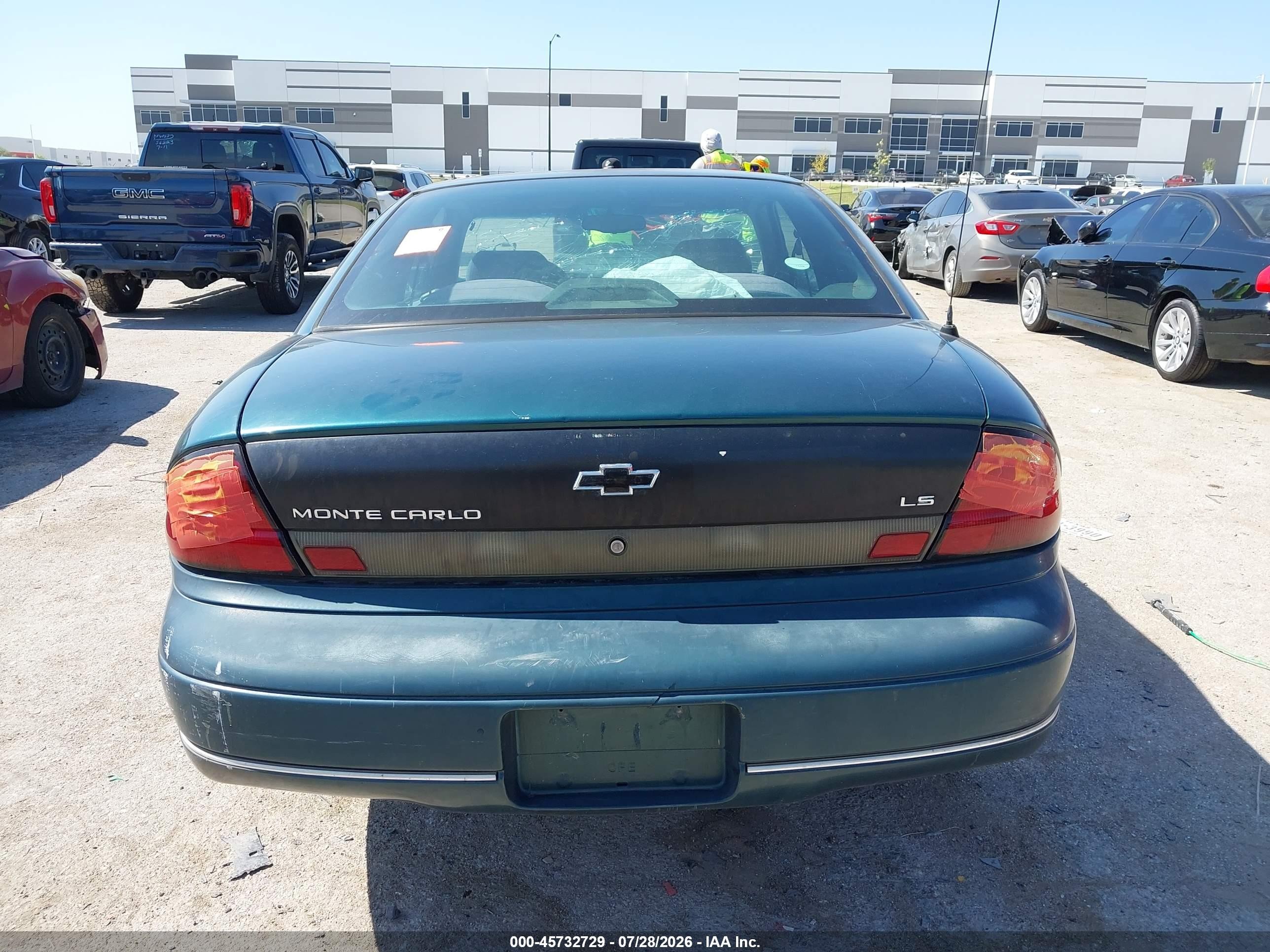 1999 Chevrolet Monte Carlo Ls Teal vin: 2G1WW12M6X9293328