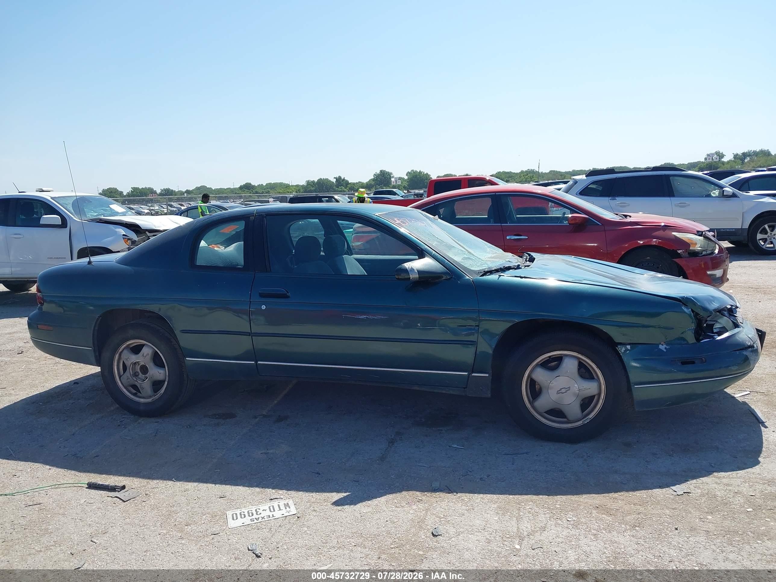 1999 Chevrolet Monte Carlo Ls Teal vin: 2G1WW12M6X9293328