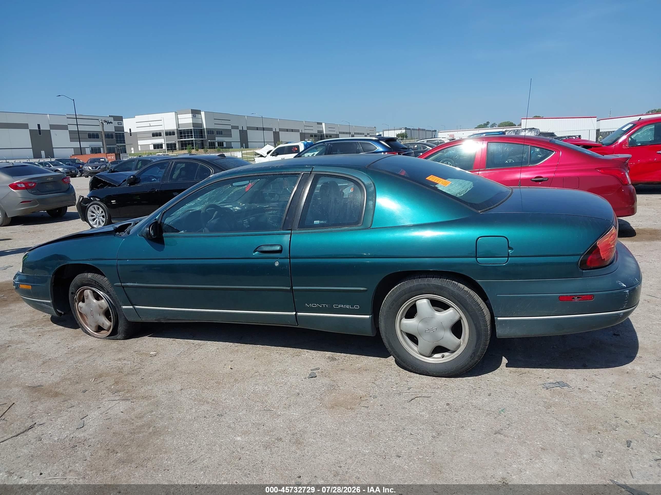 1999 Chevrolet Monte Carlo Ls Teal vin: 2G1WW12M6X9293328