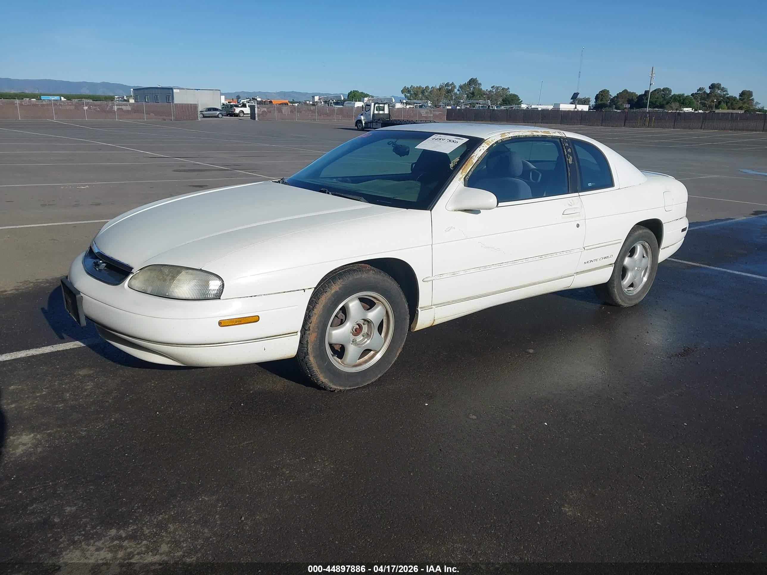 1999 Chevrolet Monte Carlo Ls White vin: 2G1WW12M7X9272097