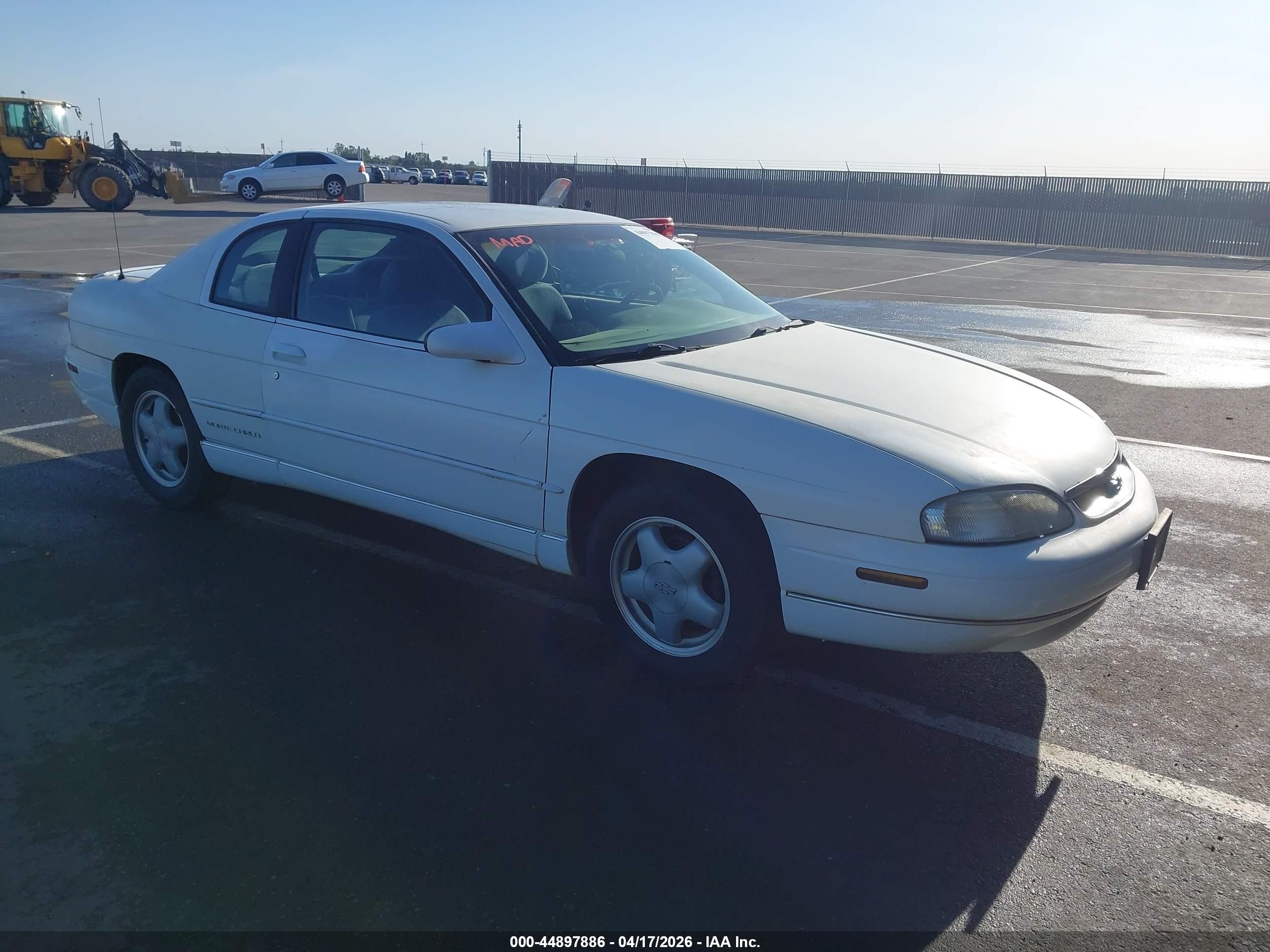 1999 Chevrolet Monte Carlo Ls White vin: 2G1WW12M7X9272097