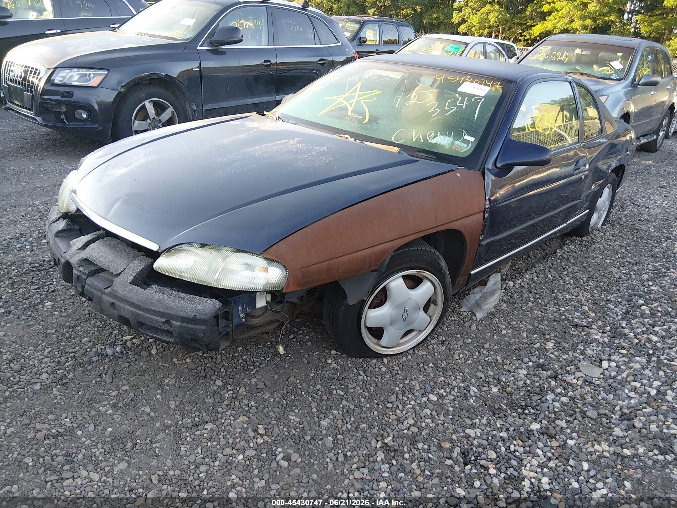1998 Chevrolet Monte Carlo Ls Синий vin: 2G1WW12MXW9227458