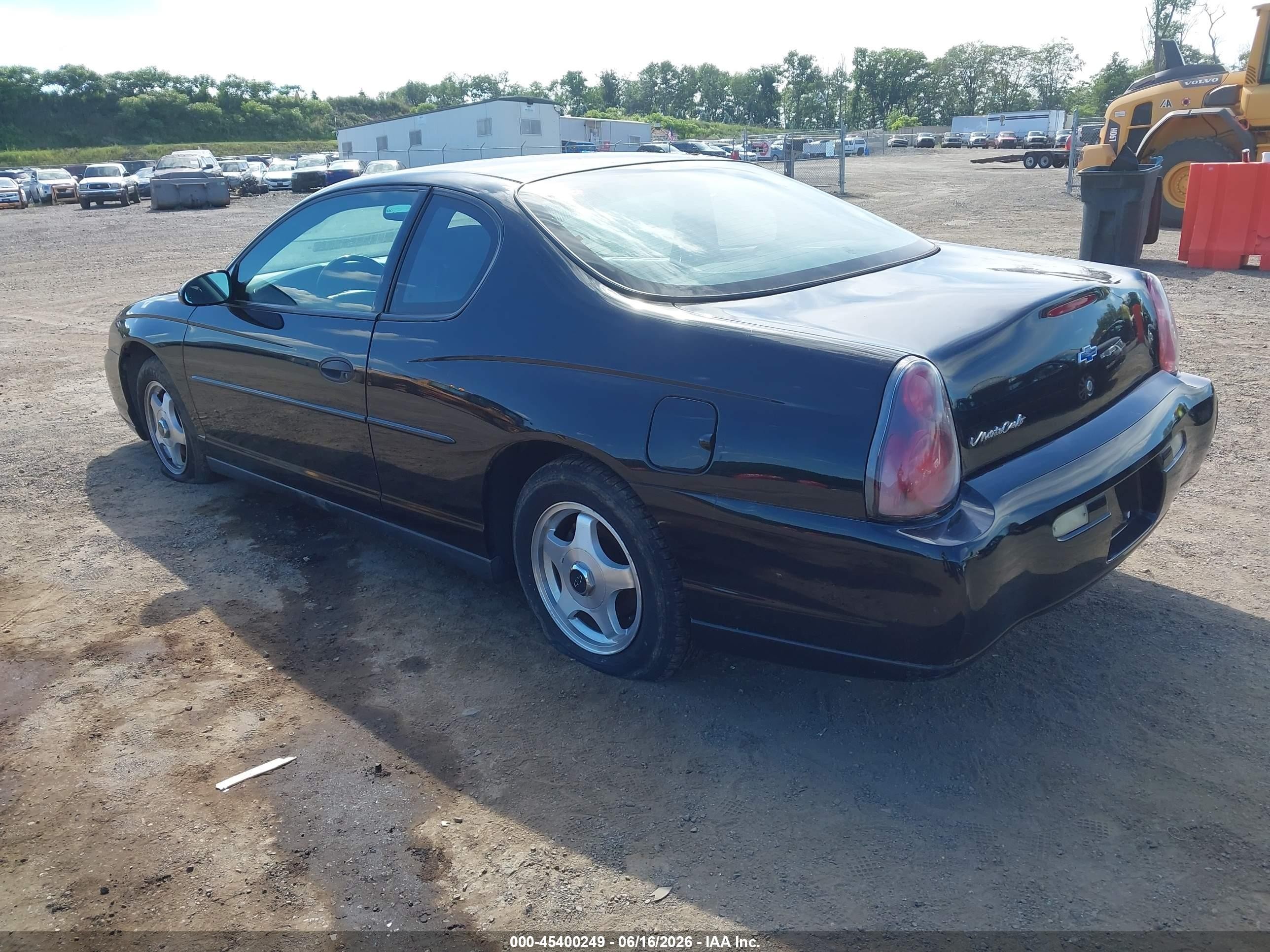 2004 Chevrolet Monte Carlo Ls Black vin: 2G1WW15E649308264