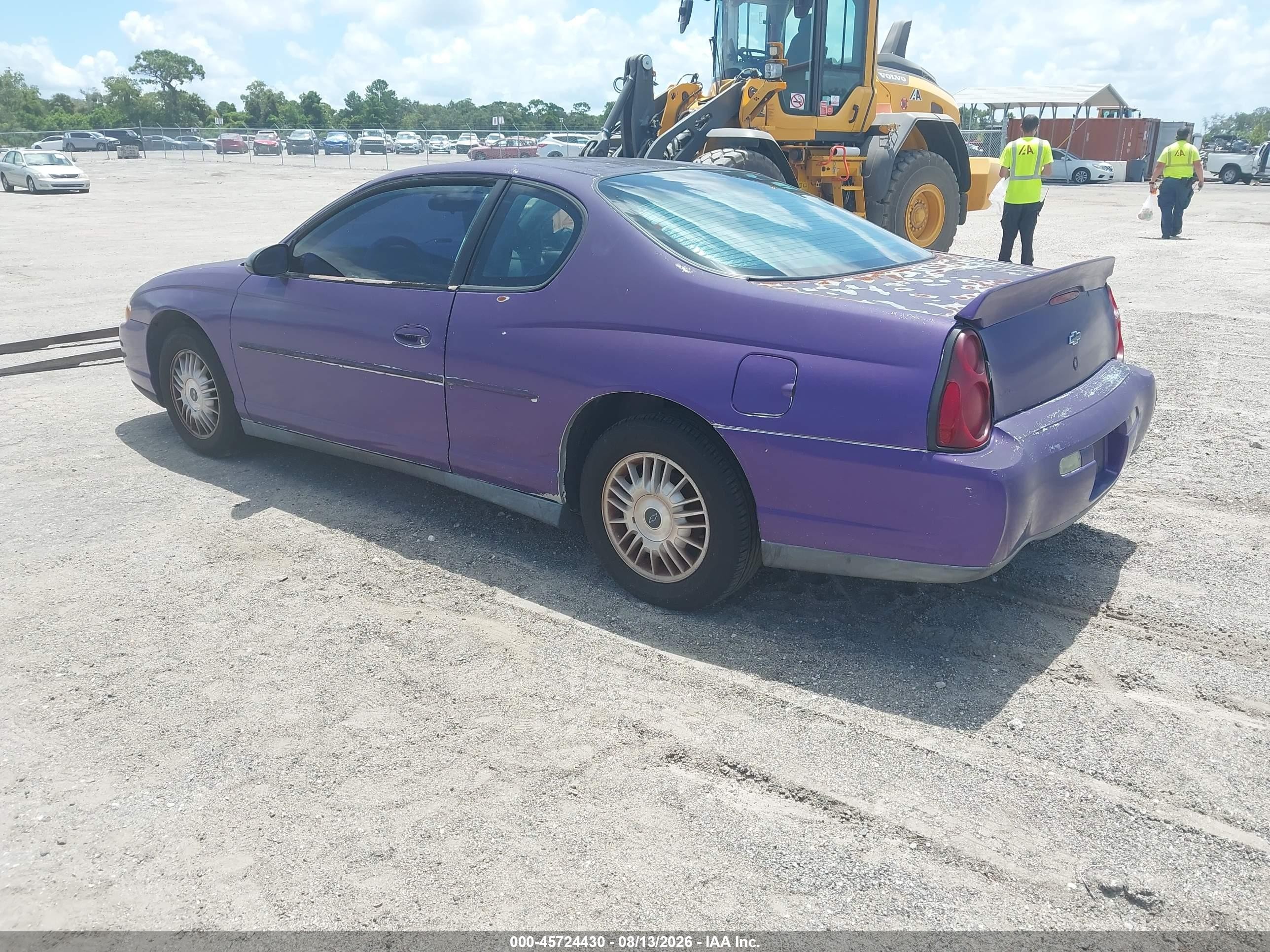 2002 Chevrolet Monte Carlo Ls Purple vin: 2G1WW15E929287701