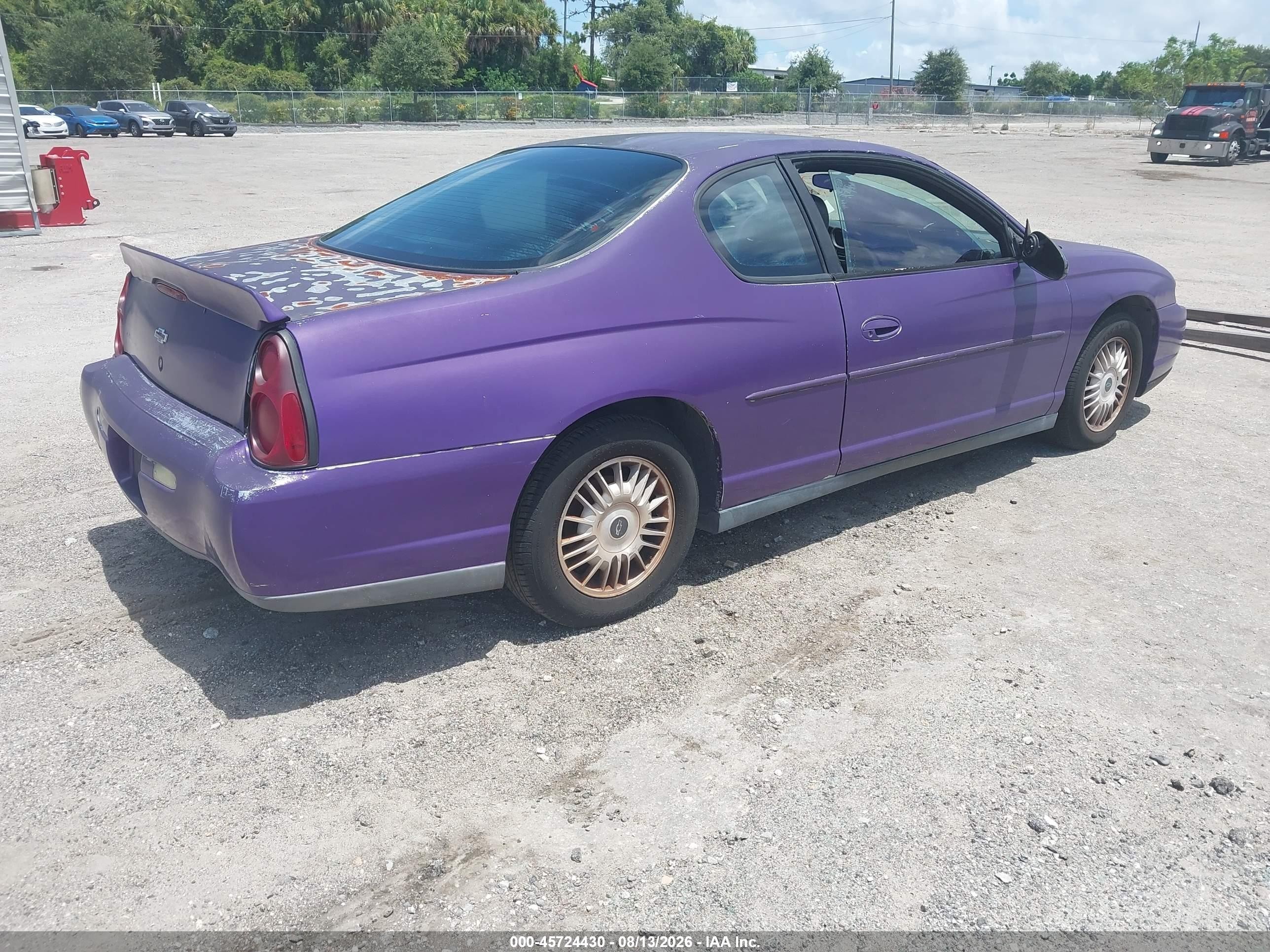 2002 Chevrolet Monte Carlo Ls Purple vin: 2G1WW15E929287701