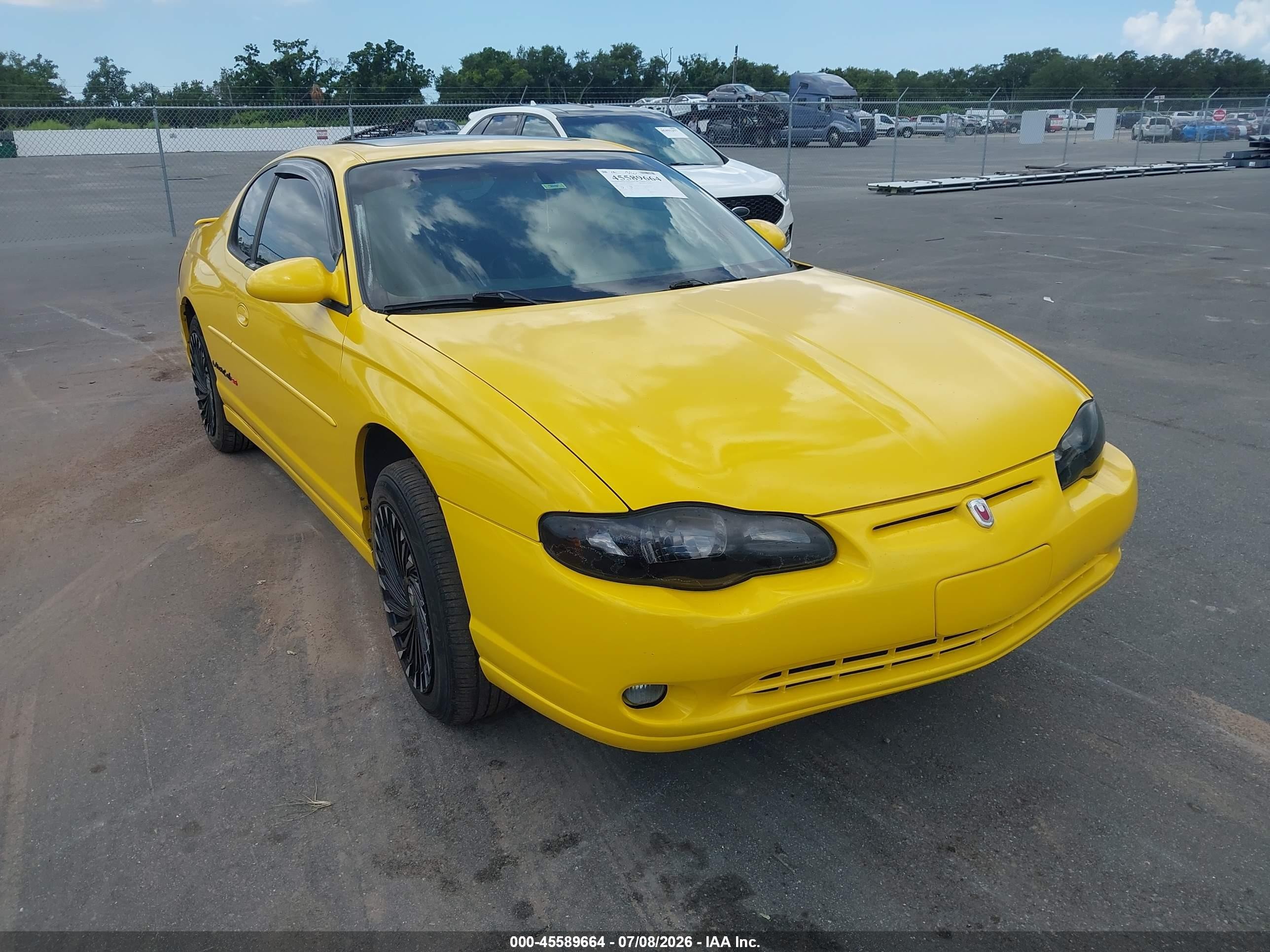2003 Chevrolet Monte Carlo Ss Yellow vin: 2G1WX12K039156522