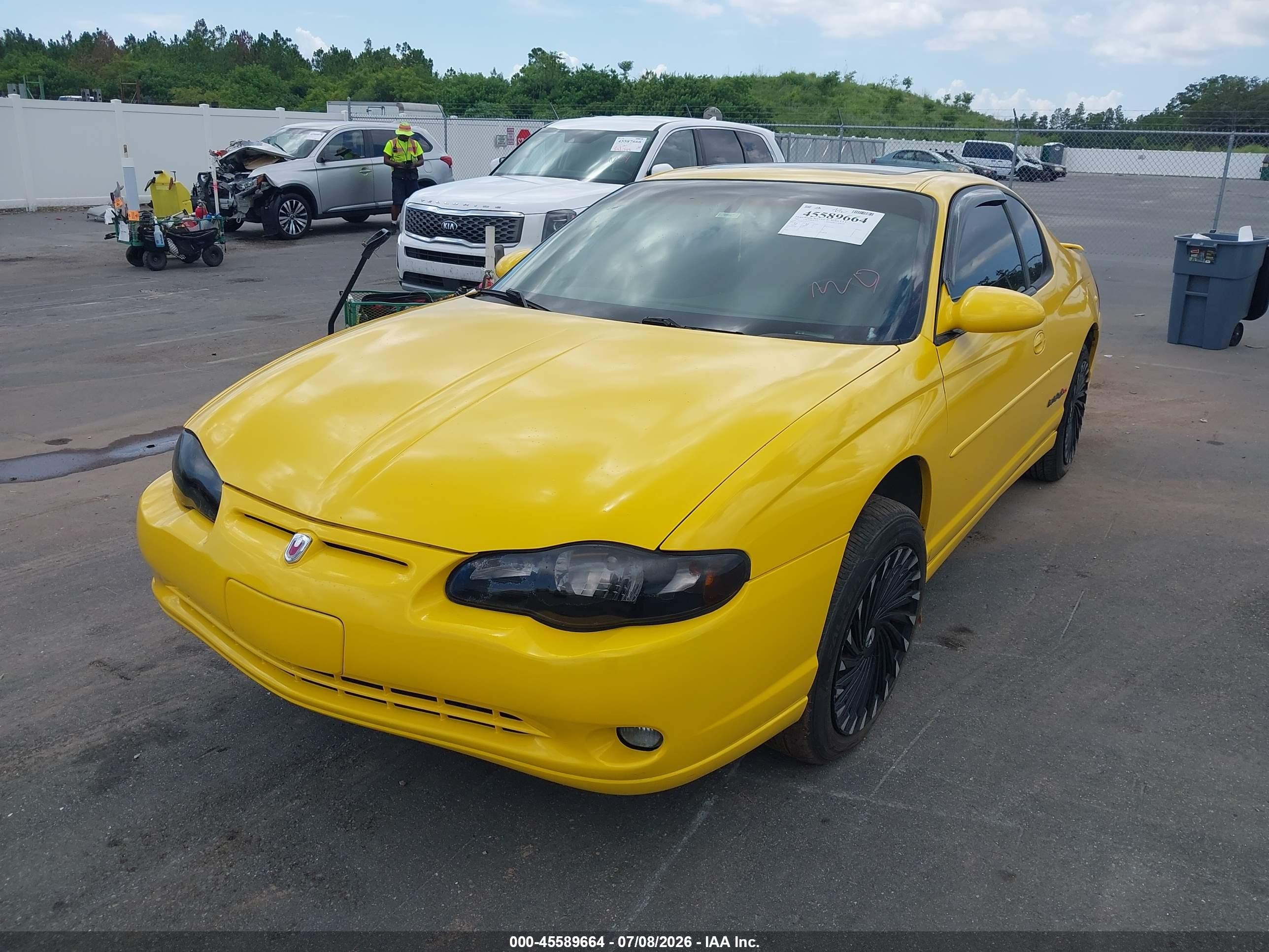2003 Chevrolet Monte Carlo Ss Yellow vin: 2G1WX12K039156522