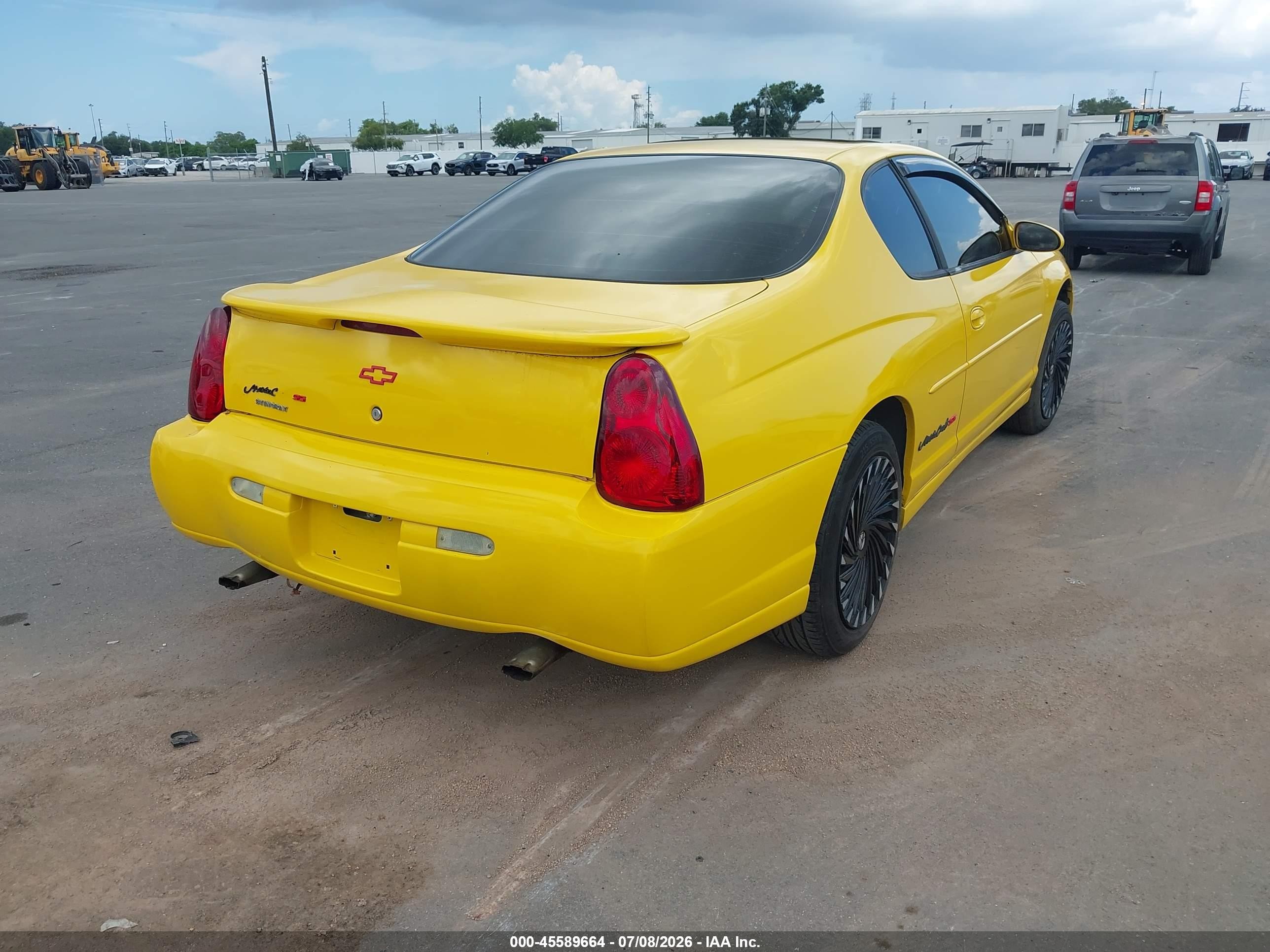 2003 Chevrolet Monte Carlo Ss Yellow vin: 2G1WX12K039156522