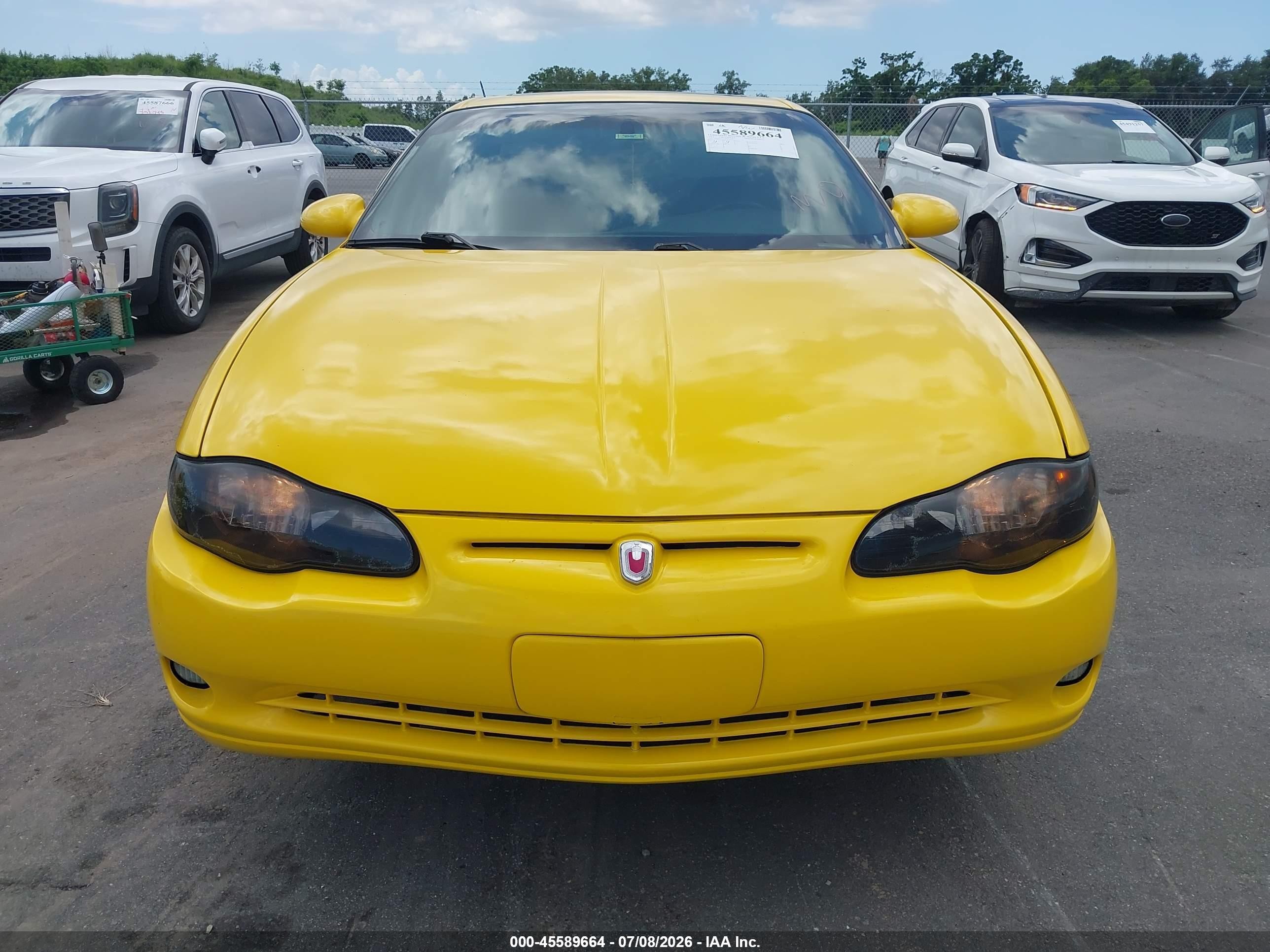 2003 Chevrolet Monte Carlo Ss Yellow vin: 2G1WX12K039156522