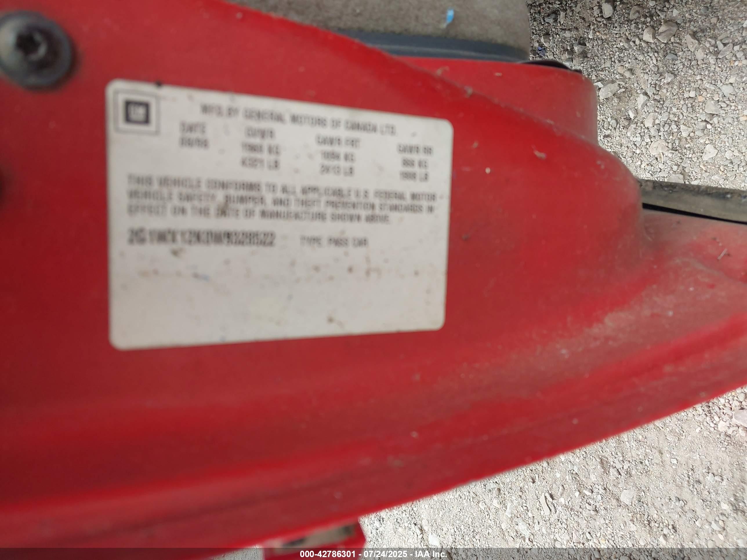 1998 Chevrolet Monte Carlo Z34 Red vin: 2G1WX12K0W9328522
