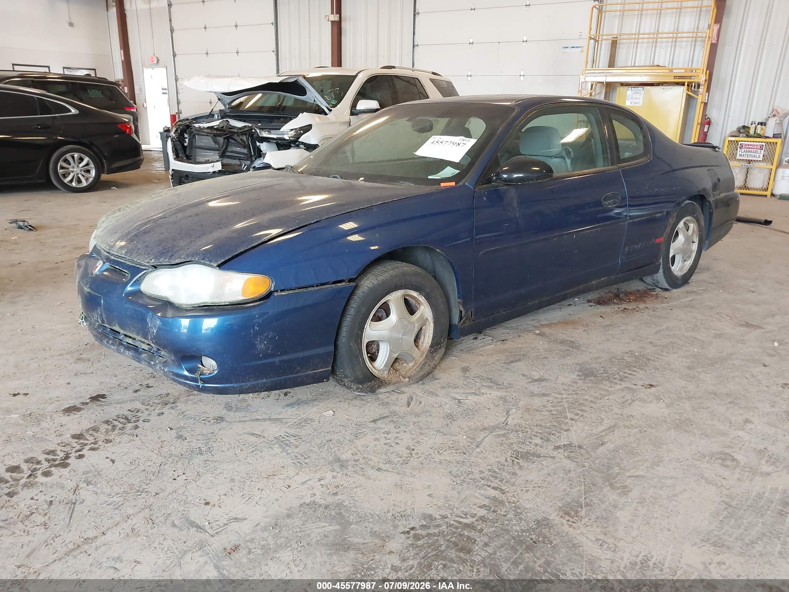 2003 Chevrolet Monte Carlo Ss Blue vin: 2G1WX12K139398266