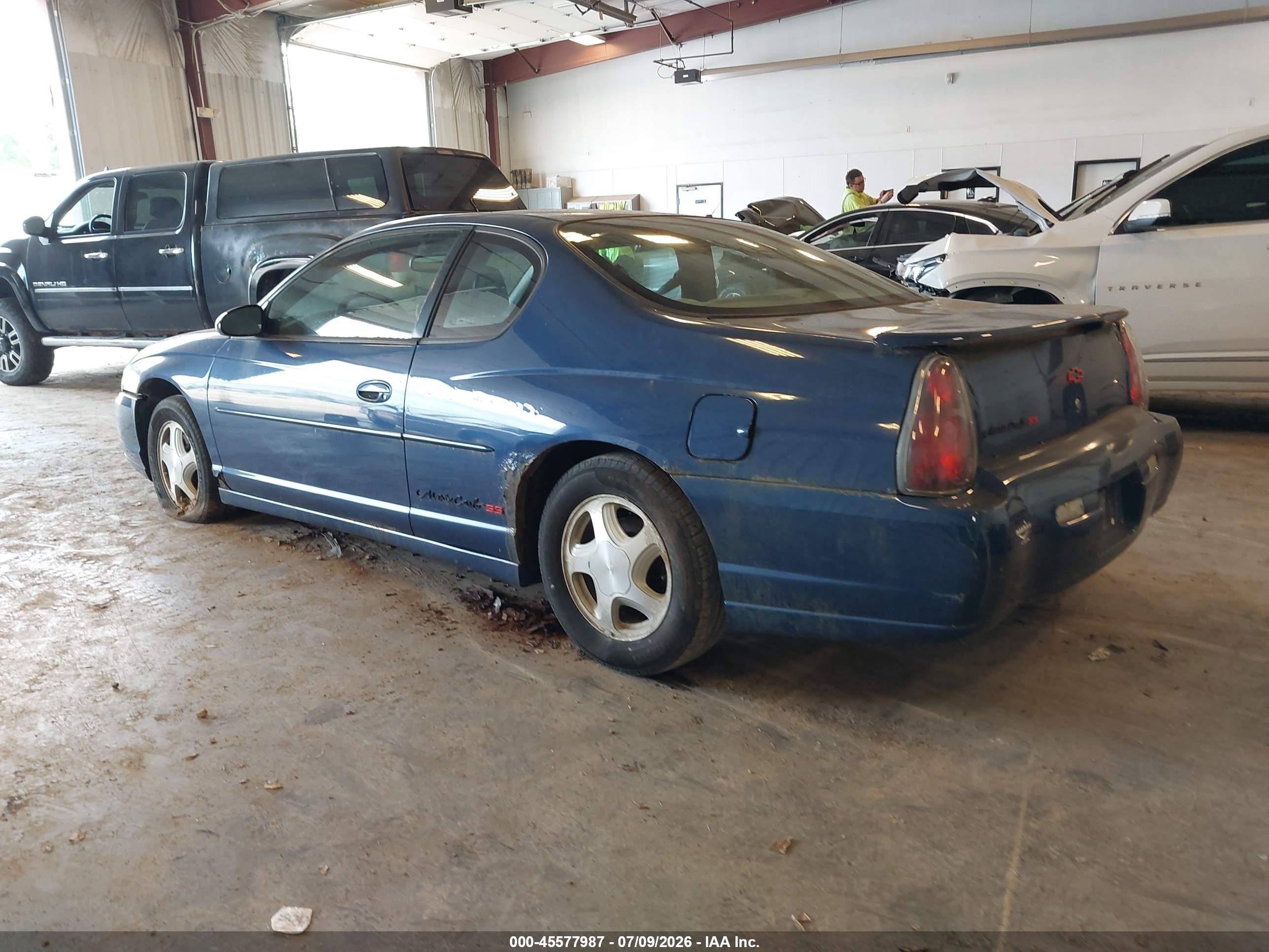 2003 Chevrolet Monte Carlo Ss Blue vin: 2G1WX12K139398266