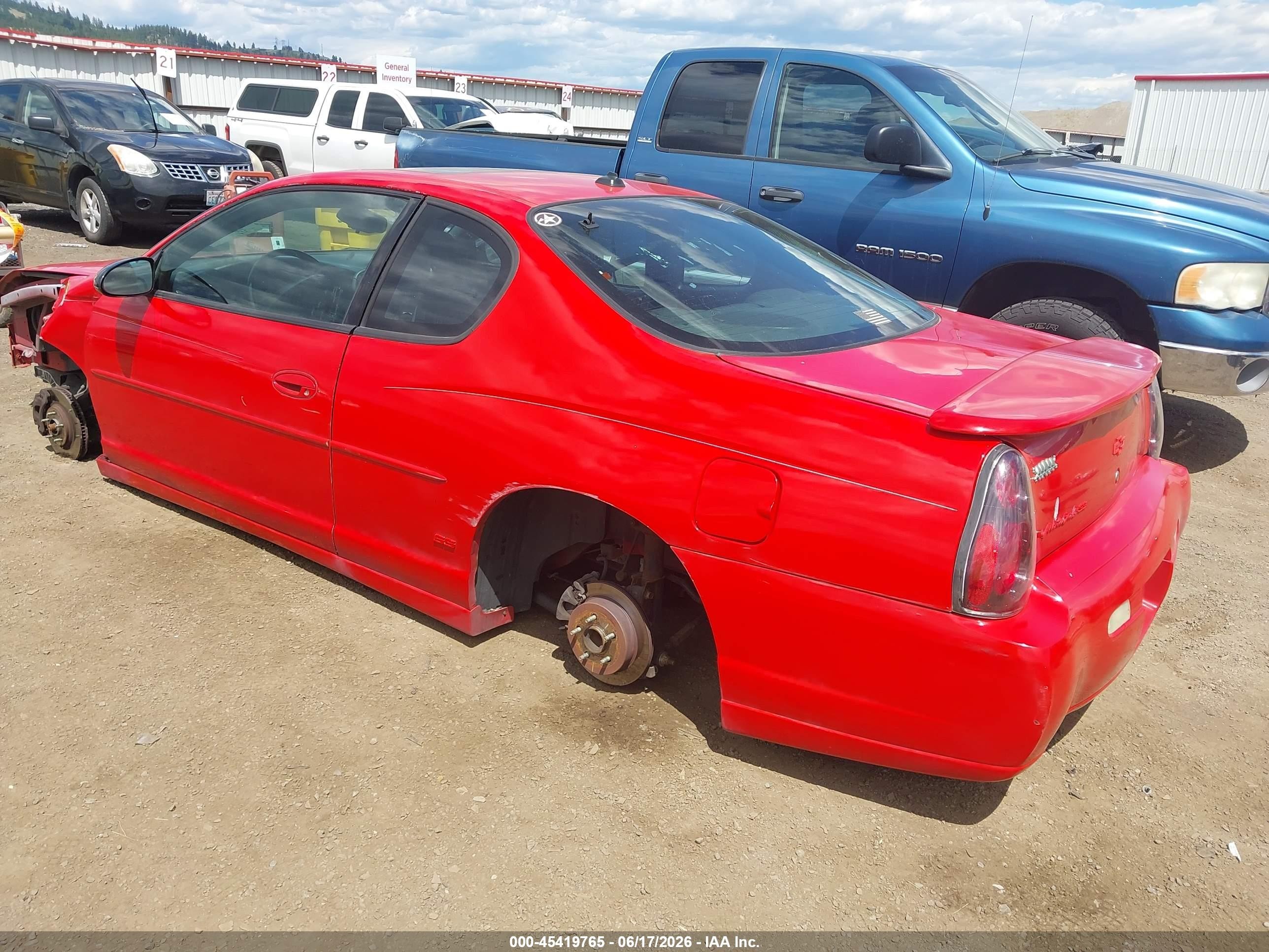 2004 Chevrolet Monte Carlo Ss Red vin: 2G1WX12K149255075