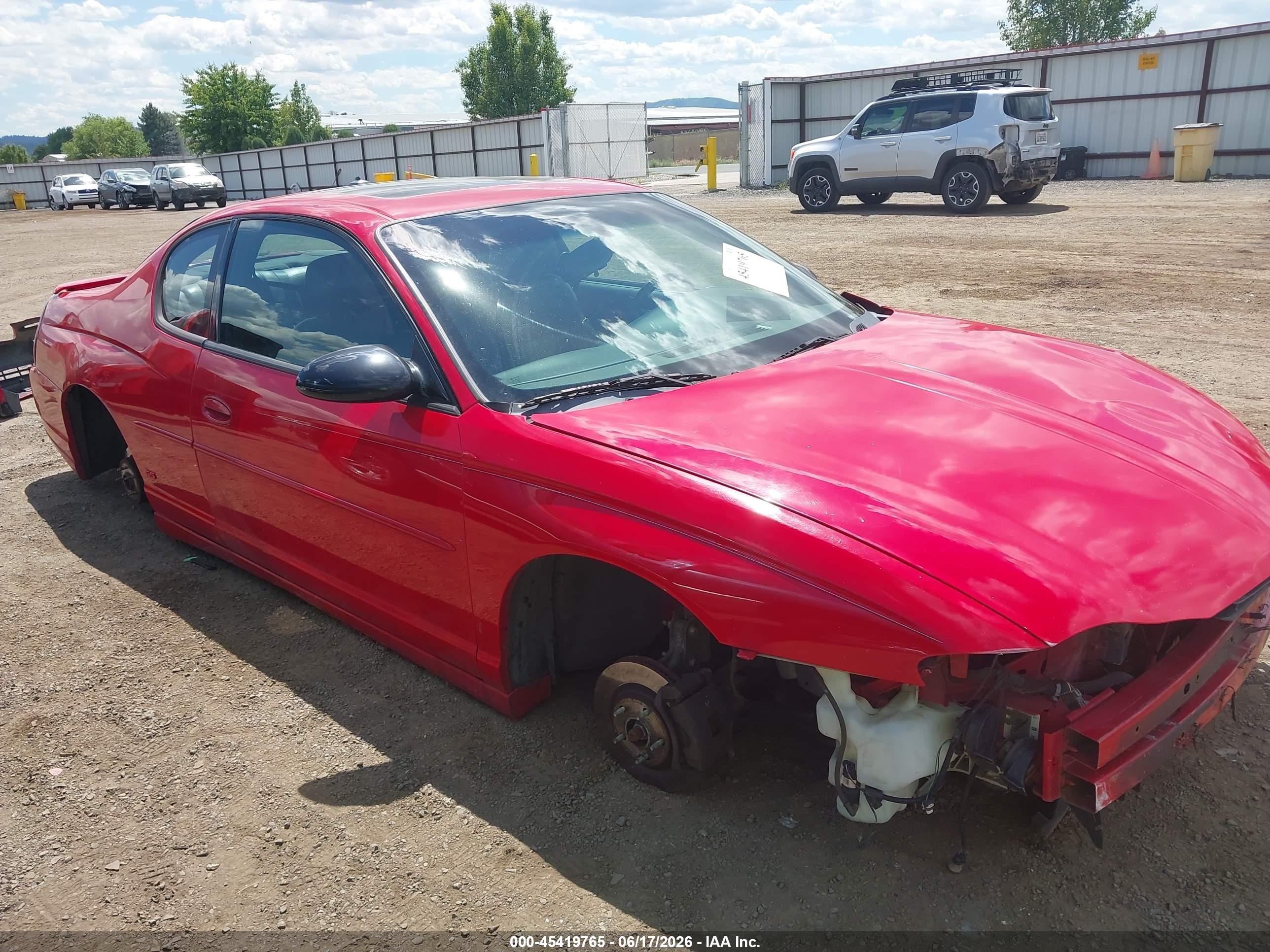 2004 Chevrolet Monte Carlo Ss Red vin: 2G1WX12K149255075