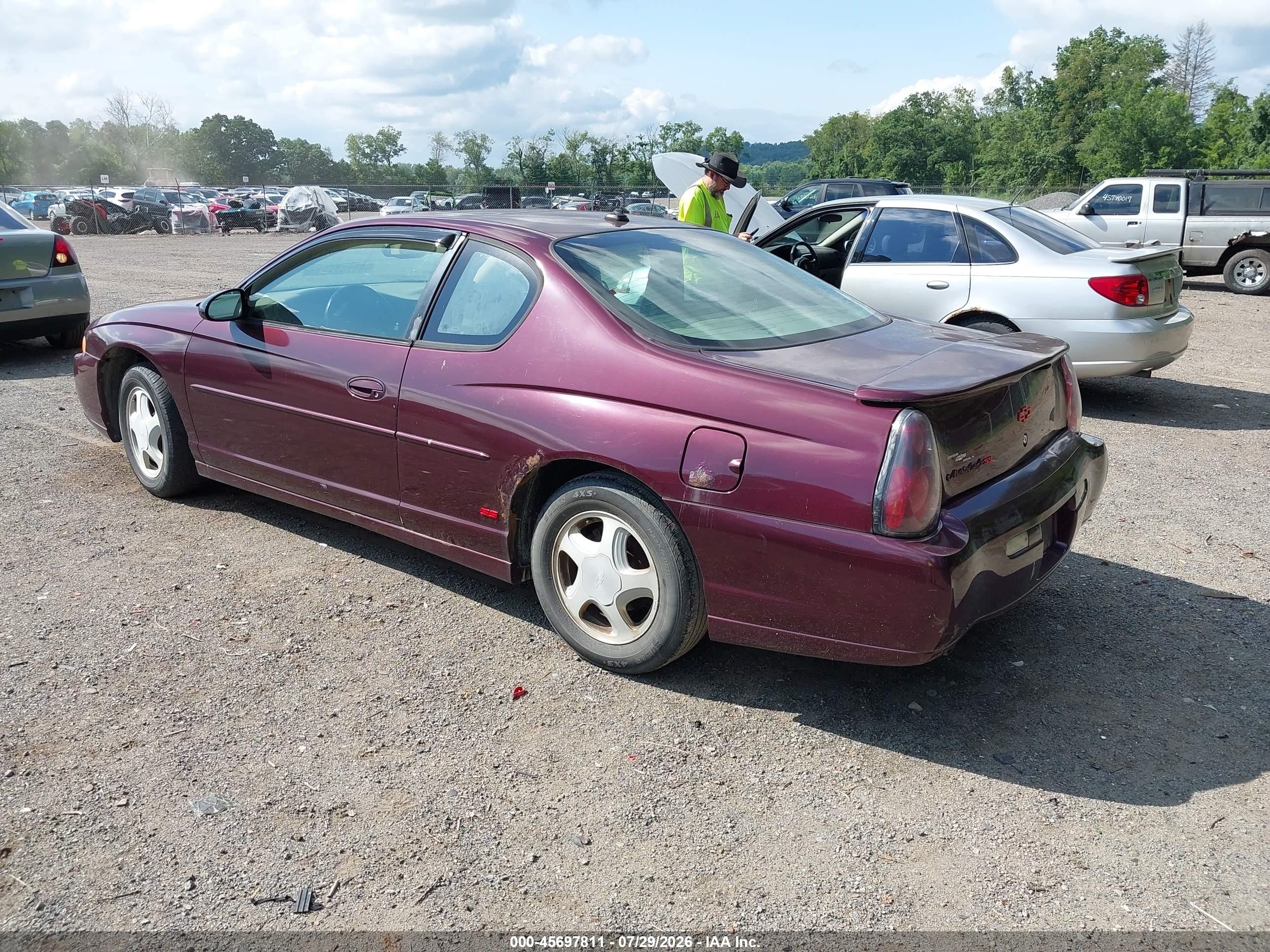 2004 Chevrolet Monte Carlo Ss Темно-бордовый vin: 2G1WX12K149320491