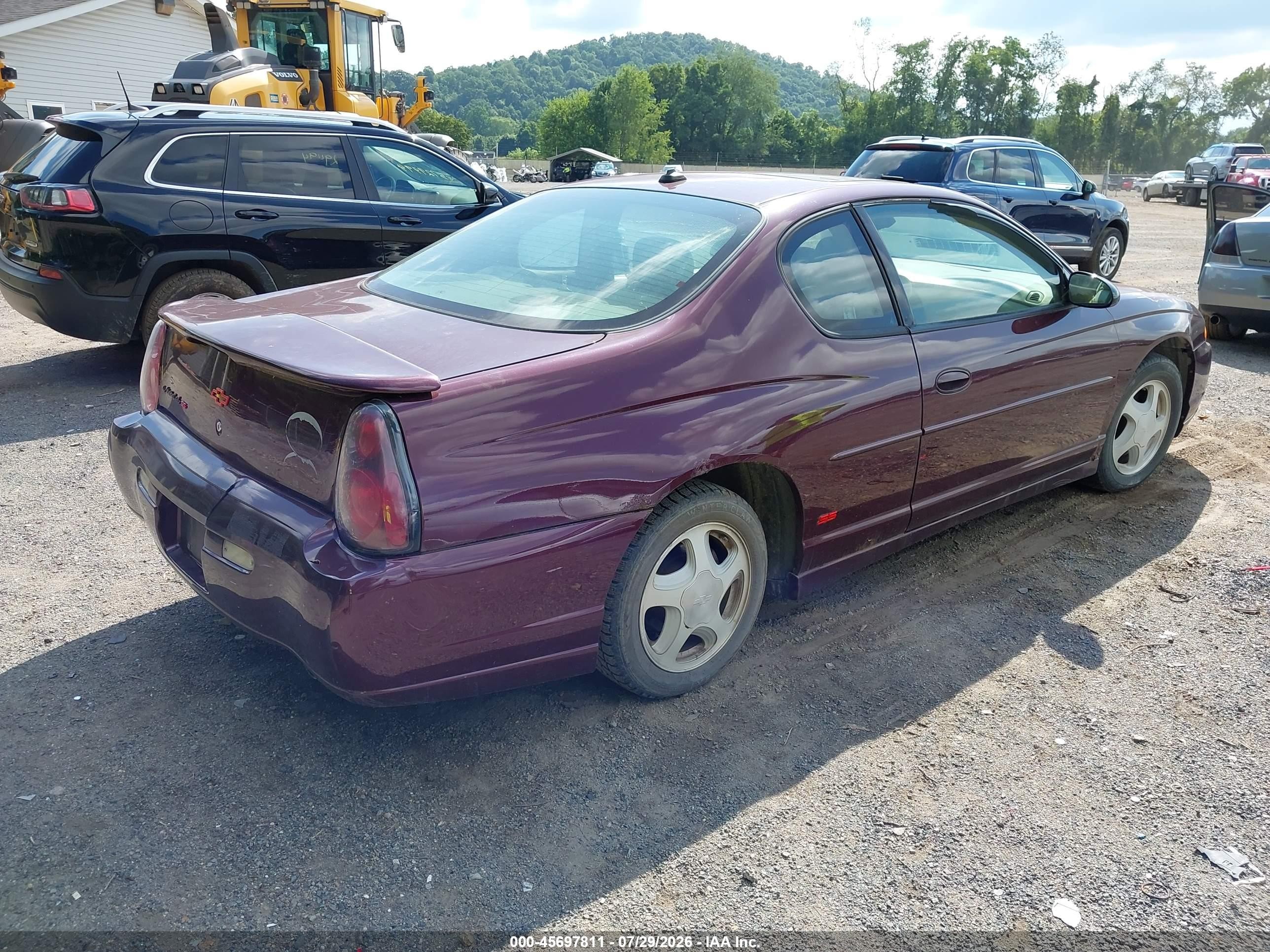 2004 Chevrolet Monte Carlo Ss Темно-бордовый vin: 2G1WX12K149320491