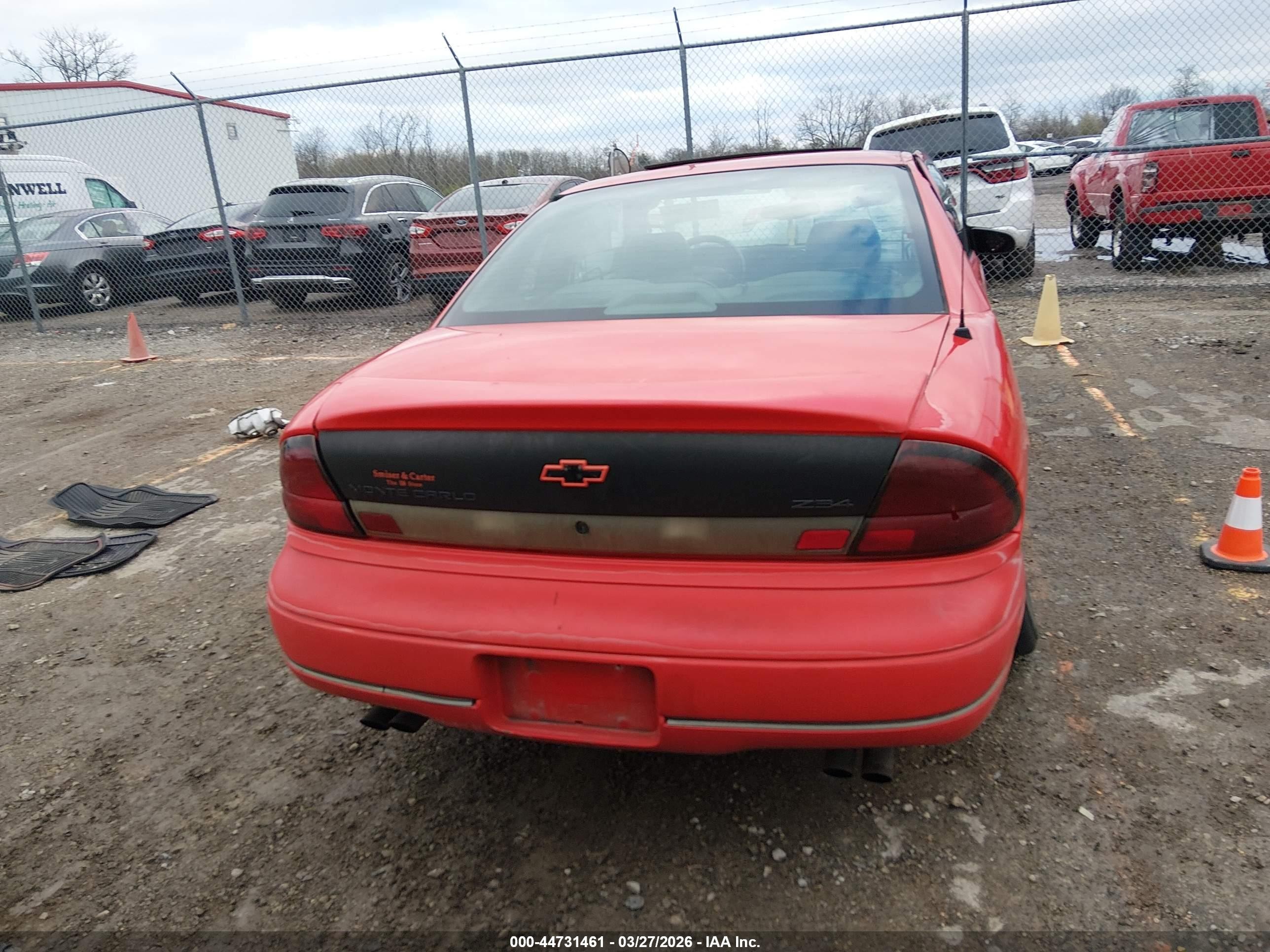 1998 Chevrolet Monte Carlo Z34 Red vin: 2G1WX12K1W9111240