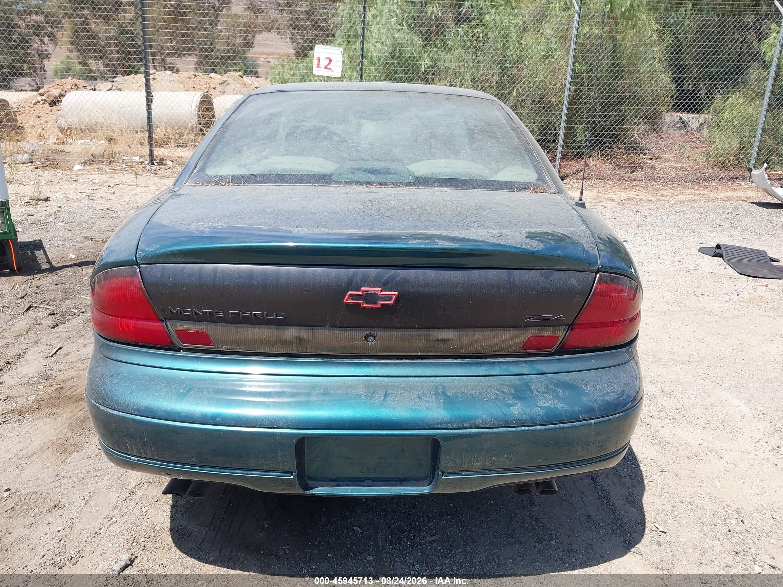 1998 Chevrolet Monte Carlo Z34 Зеленый vin: 2G1WX12K1W9128524