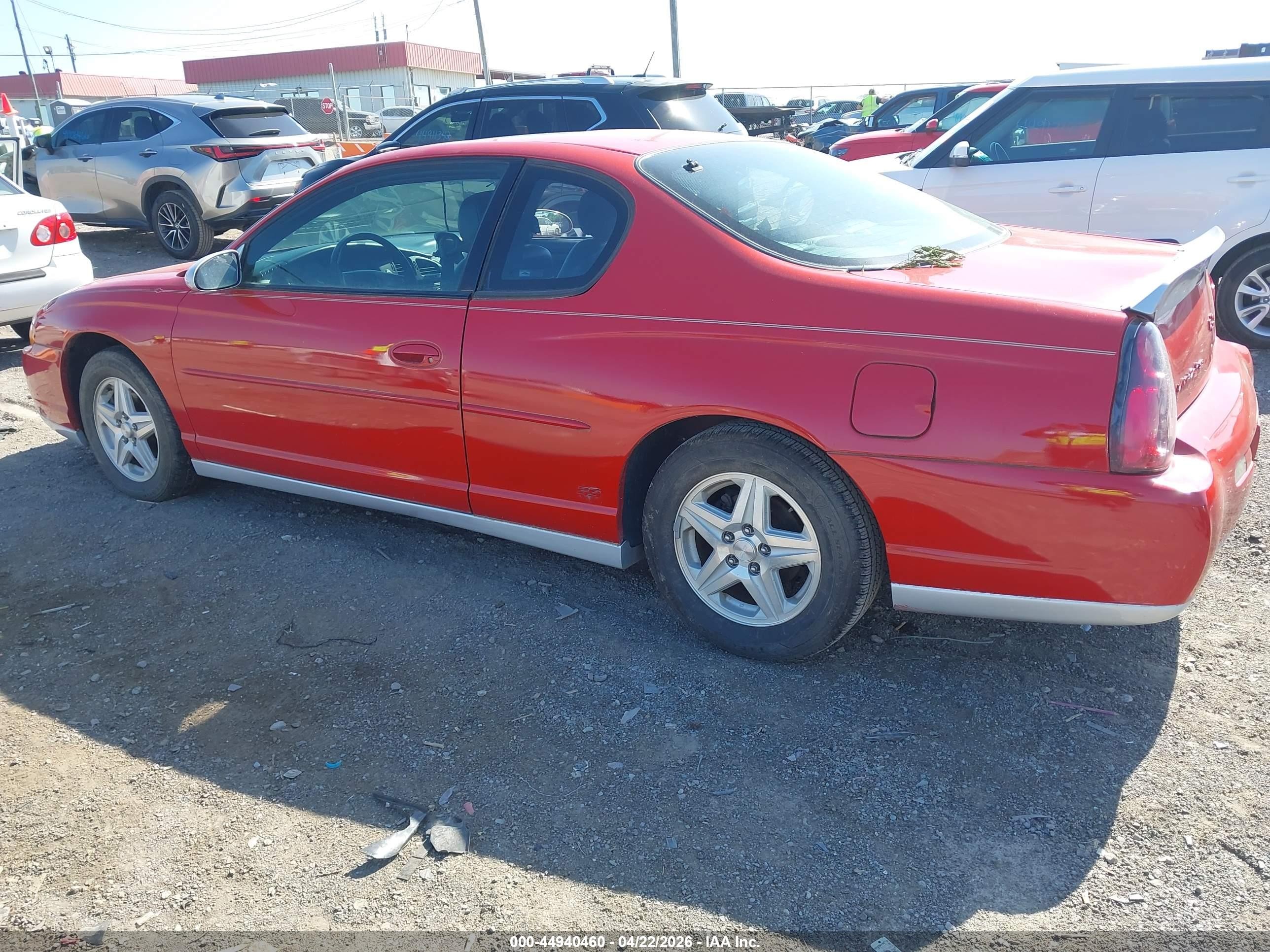 2004 Chevrolet Monte Carlo Ss Red vin: 2G1WX12K249272046