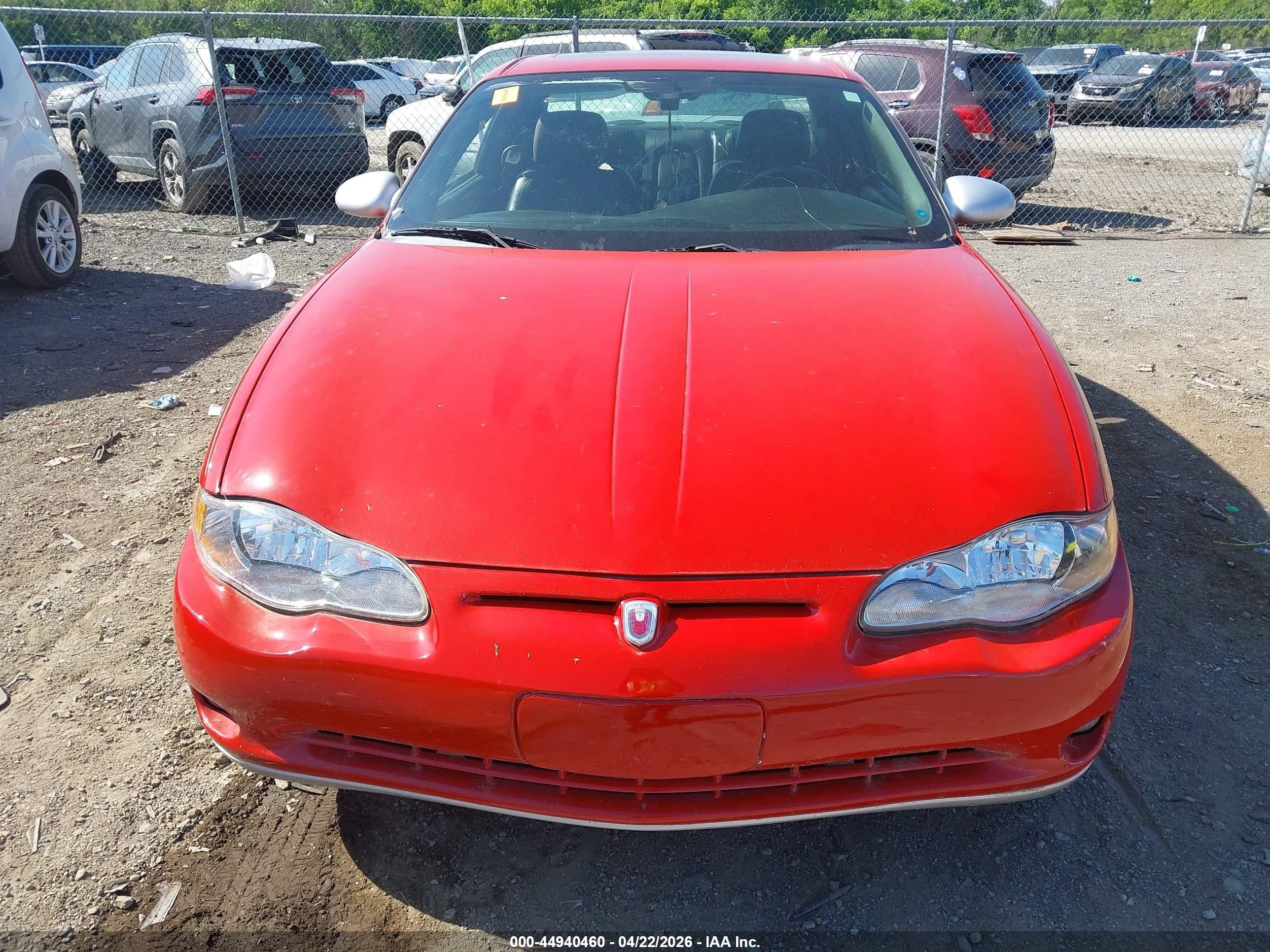 2004 Chevrolet Monte Carlo Ss Red vin: 2G1WX12K249272046