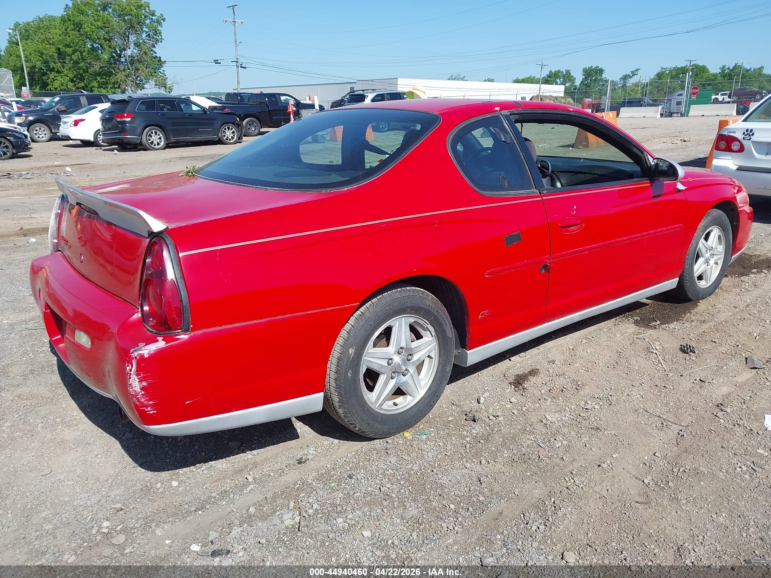 2004 Chevrolet Monte Carlo Ss Red vin: 2G1WX12K249272046