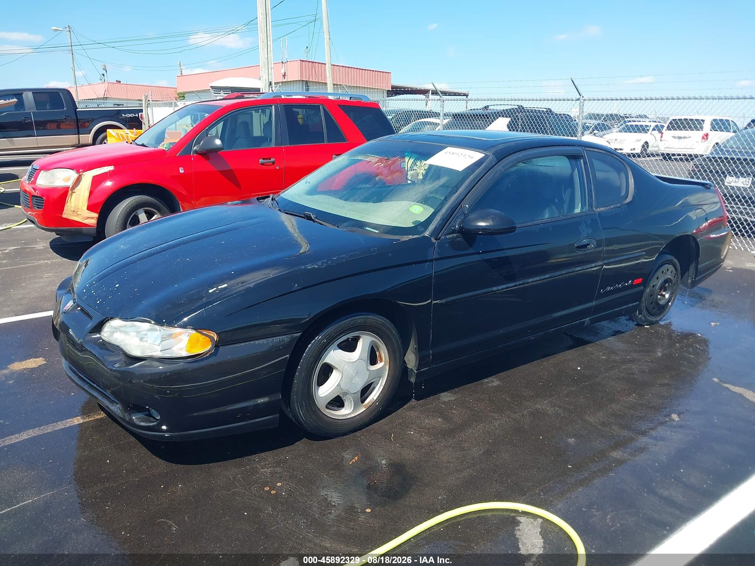 2003 Chevrolet Monte Carlo Ss Black vin: 2G1WX12K339305814