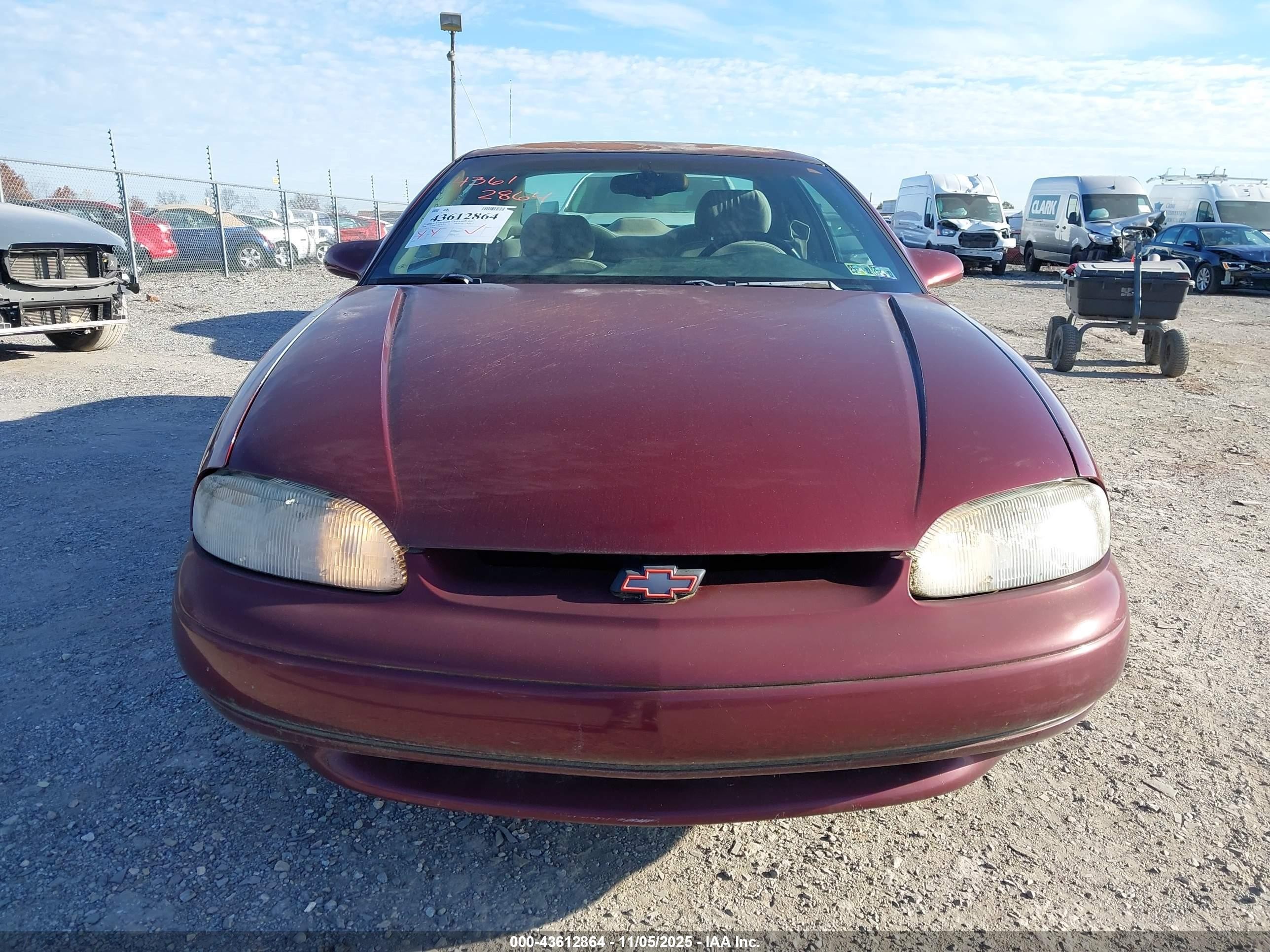 1999 Chevrolet Monte Carlo Z34 Burgundy vin: 2G1WX12K4X9129524