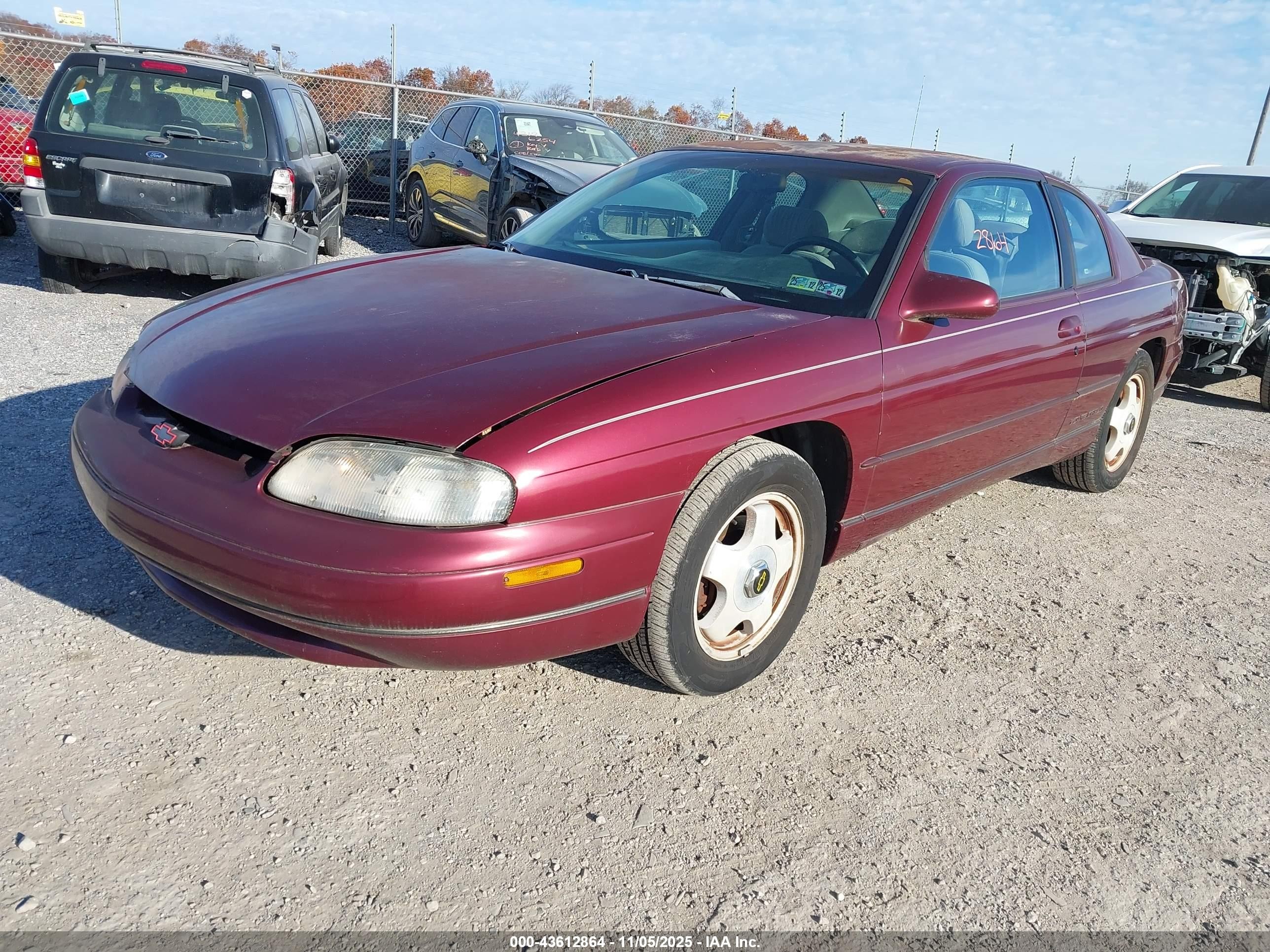 1999 Chevrolet Monte Carlo Z34 Burgundy vin: 2G1WX12K4X9129524