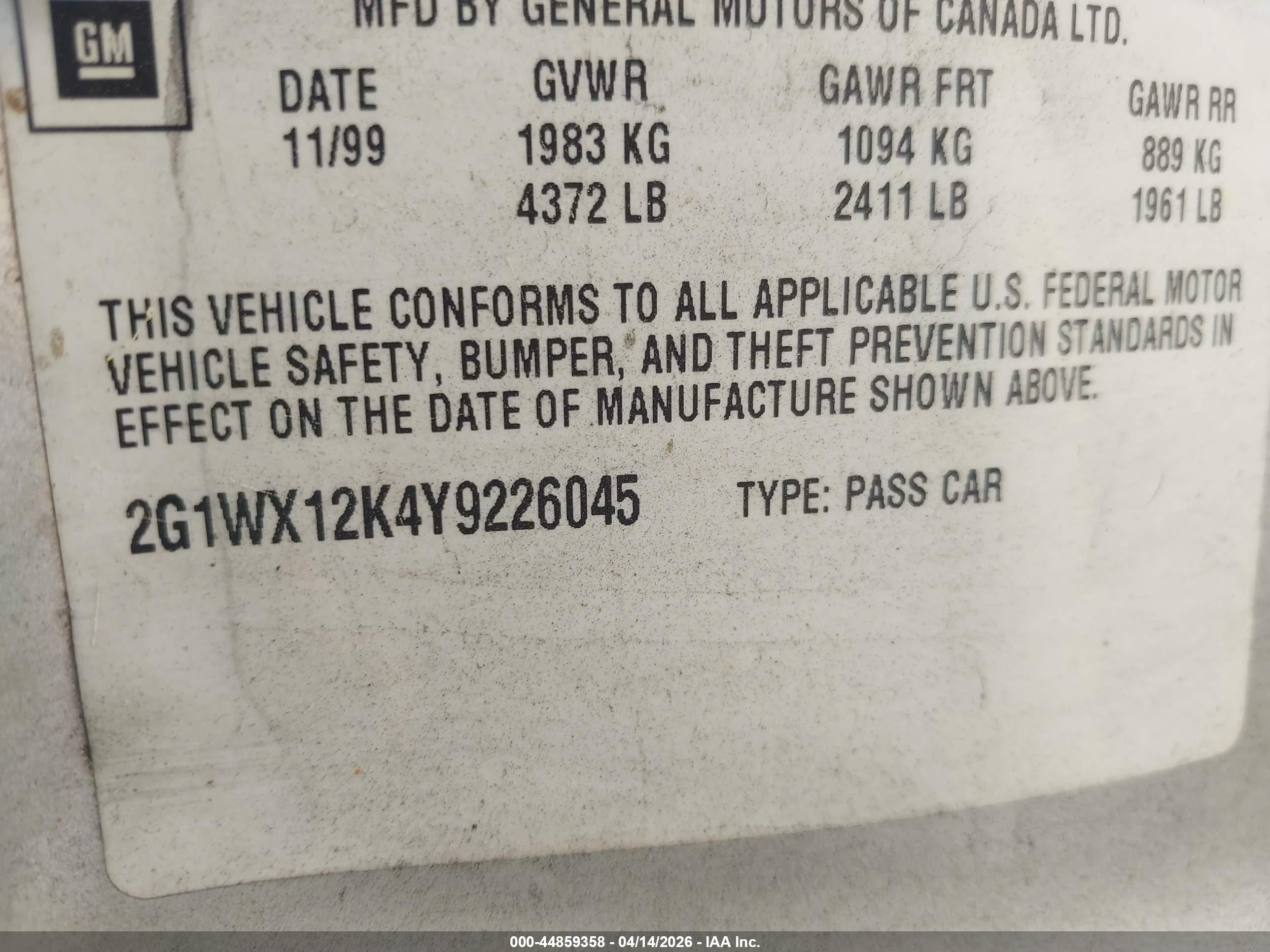 2000 Chevrolet Monte Carlo Ss Silver vin: 2G1WX12K4Y9226045