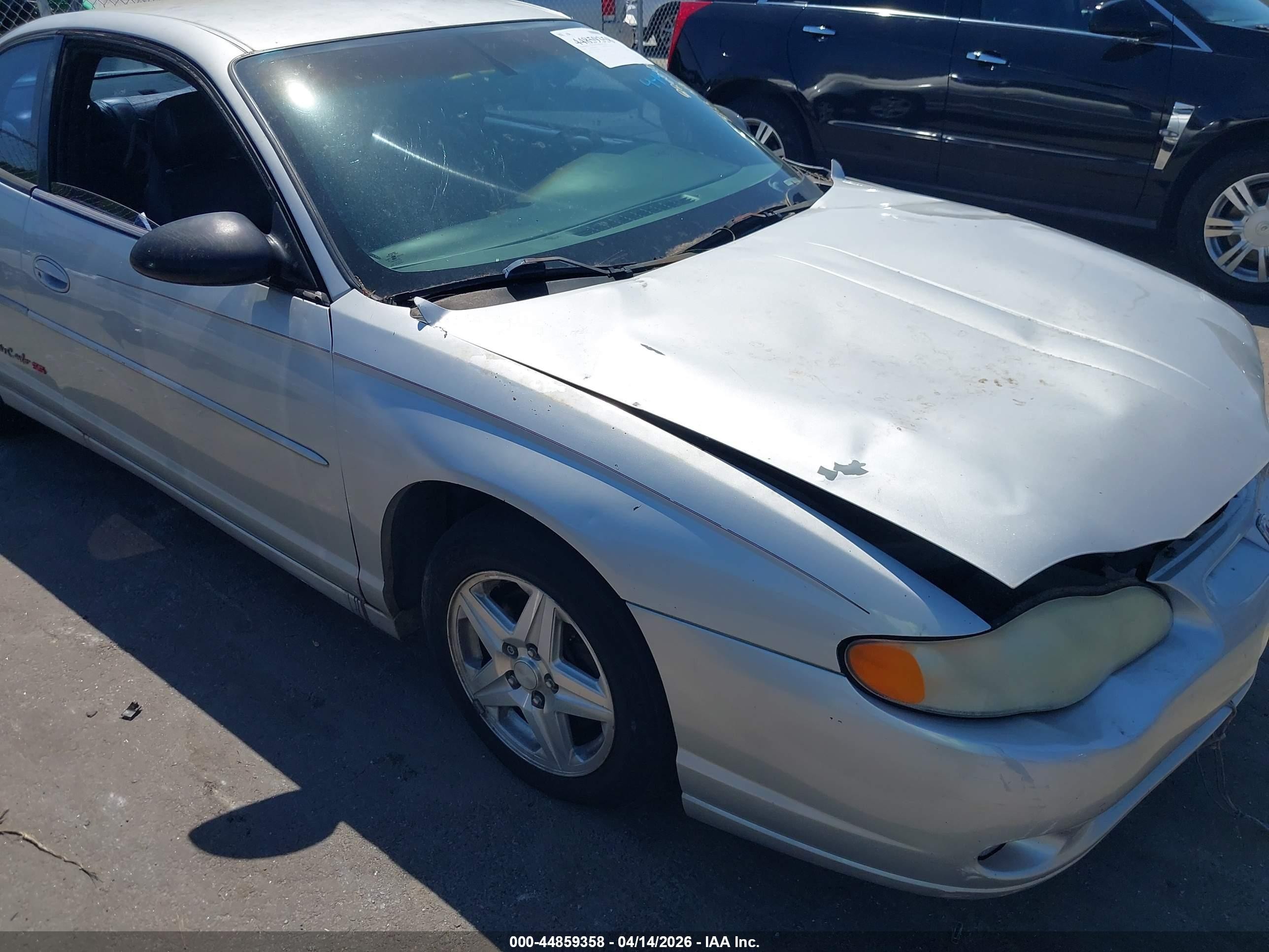 2000 Chevrolet Monte Carlo Ss Silver vin: 2G1WX12K4Y9226045