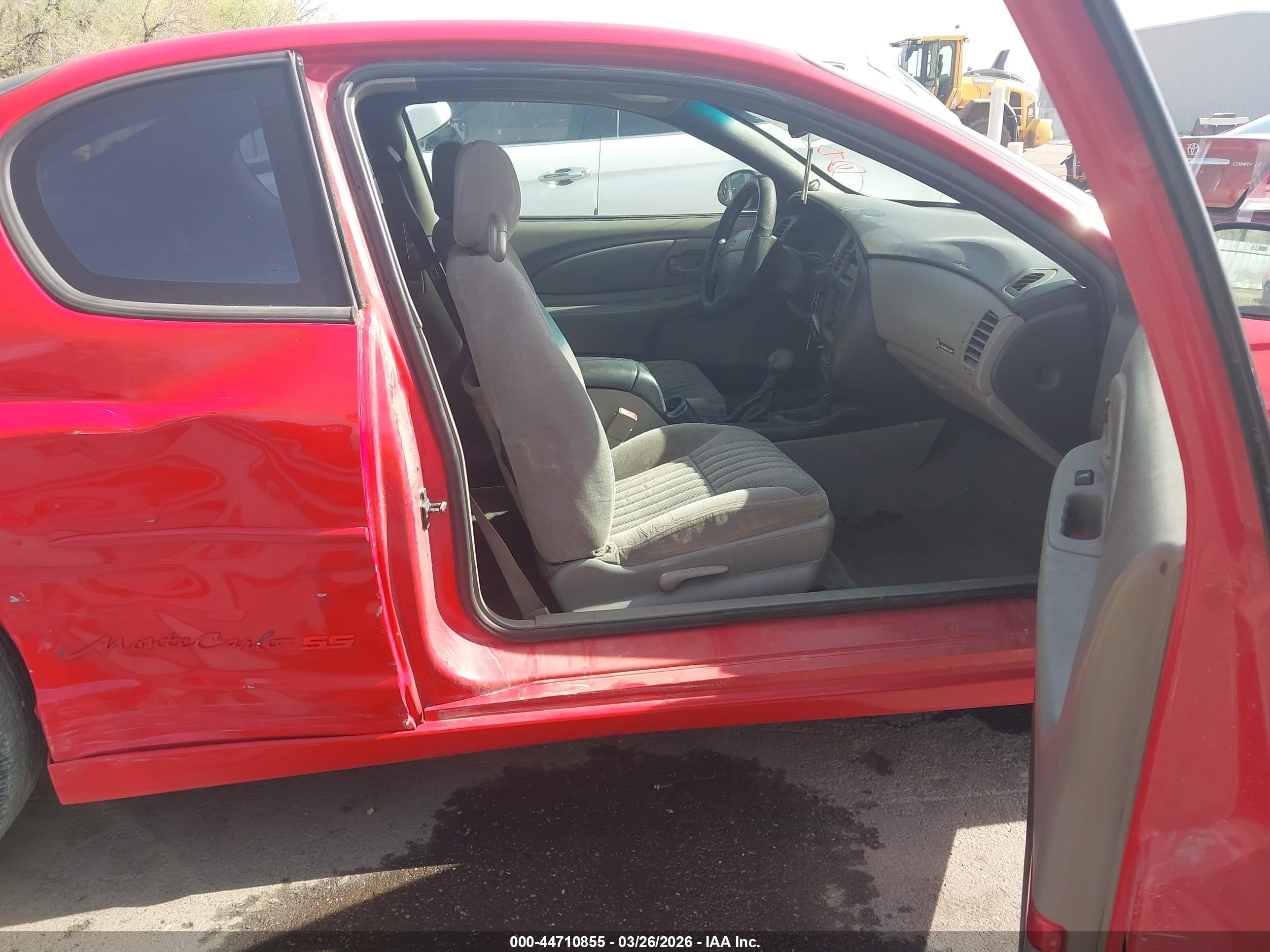 2003 Chevrolet Monte Carlo Ss Red vin: 2G1WX12K539196241