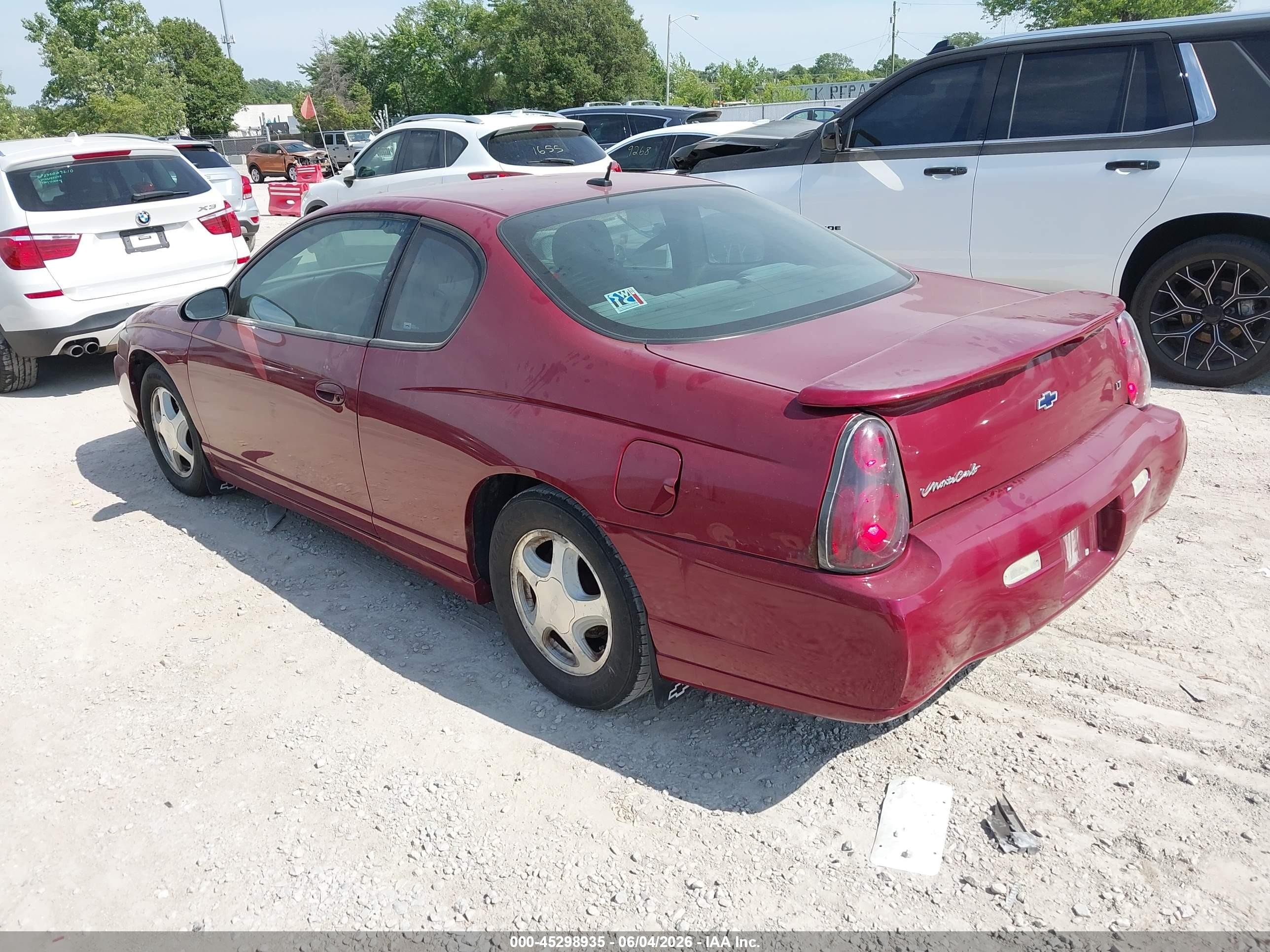 2005 Chevrolet Monte Carlo Lt Maroon vin: 2G1WX12K559145714