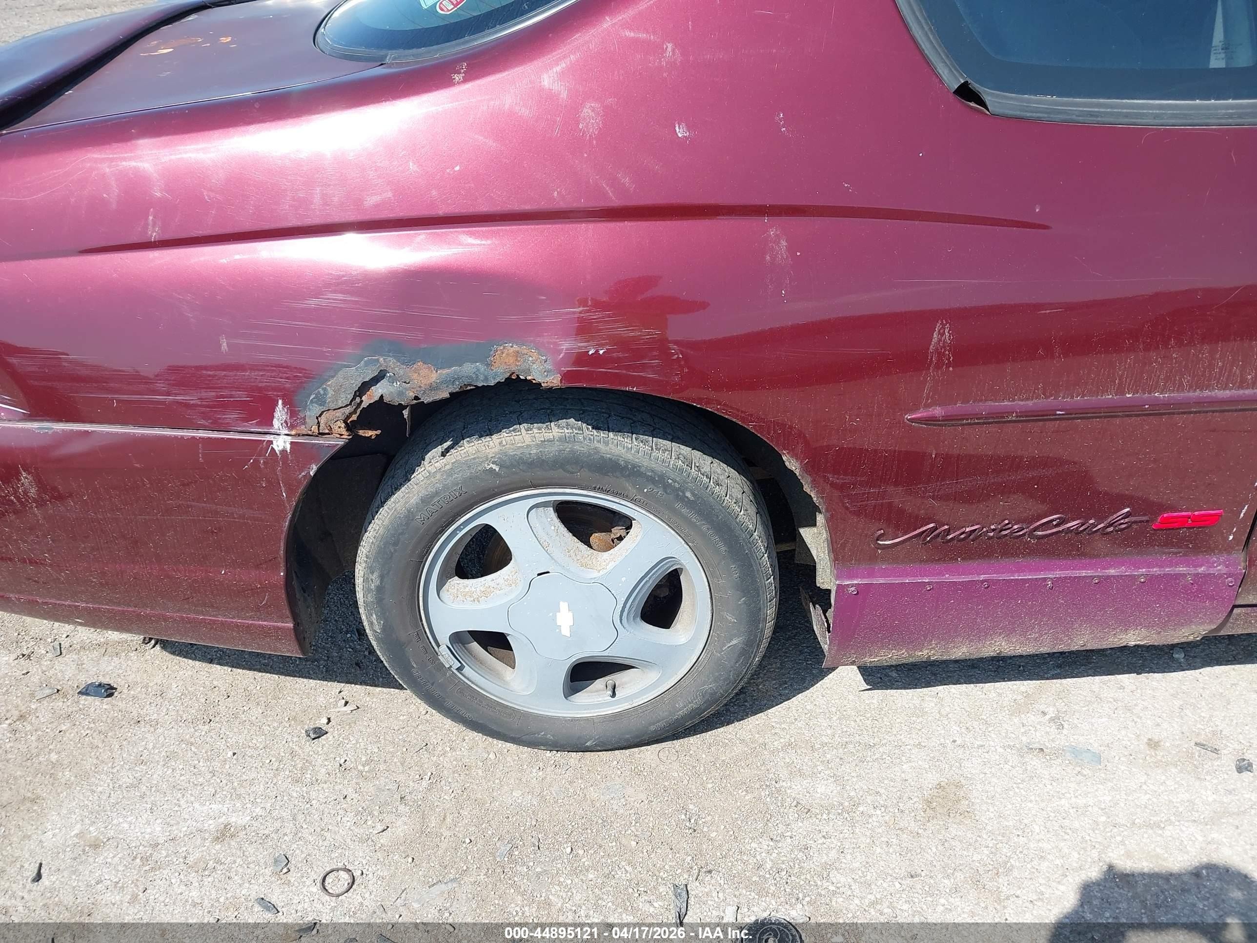 2000 Chevrolet Monte Carlo Ss Темно-бордовый vin: 2G1WX12K7Y9305242