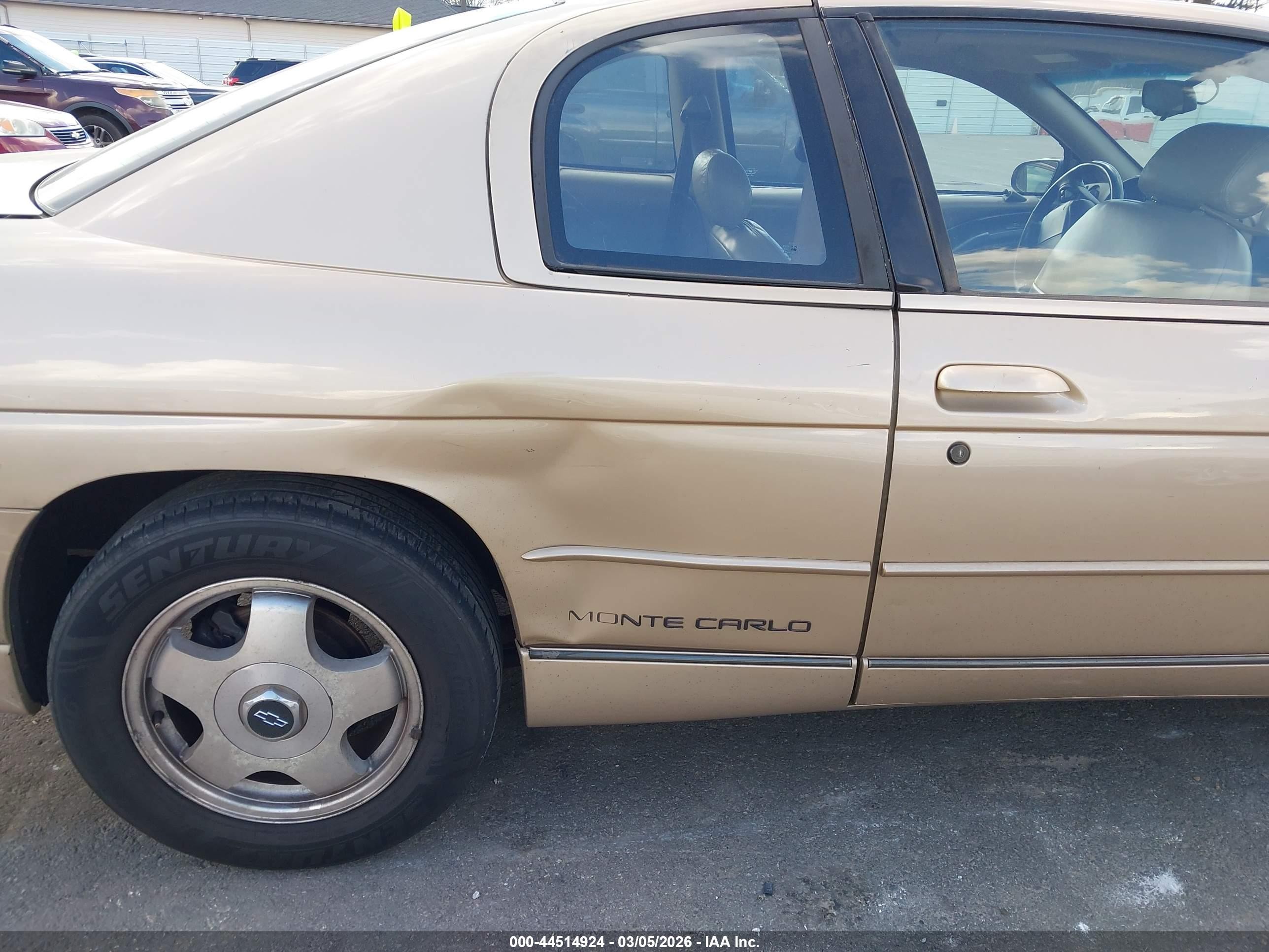 1999 Chevrolet Monte Carlo Z34 Gold vin: 2G1WX12K8X9236141