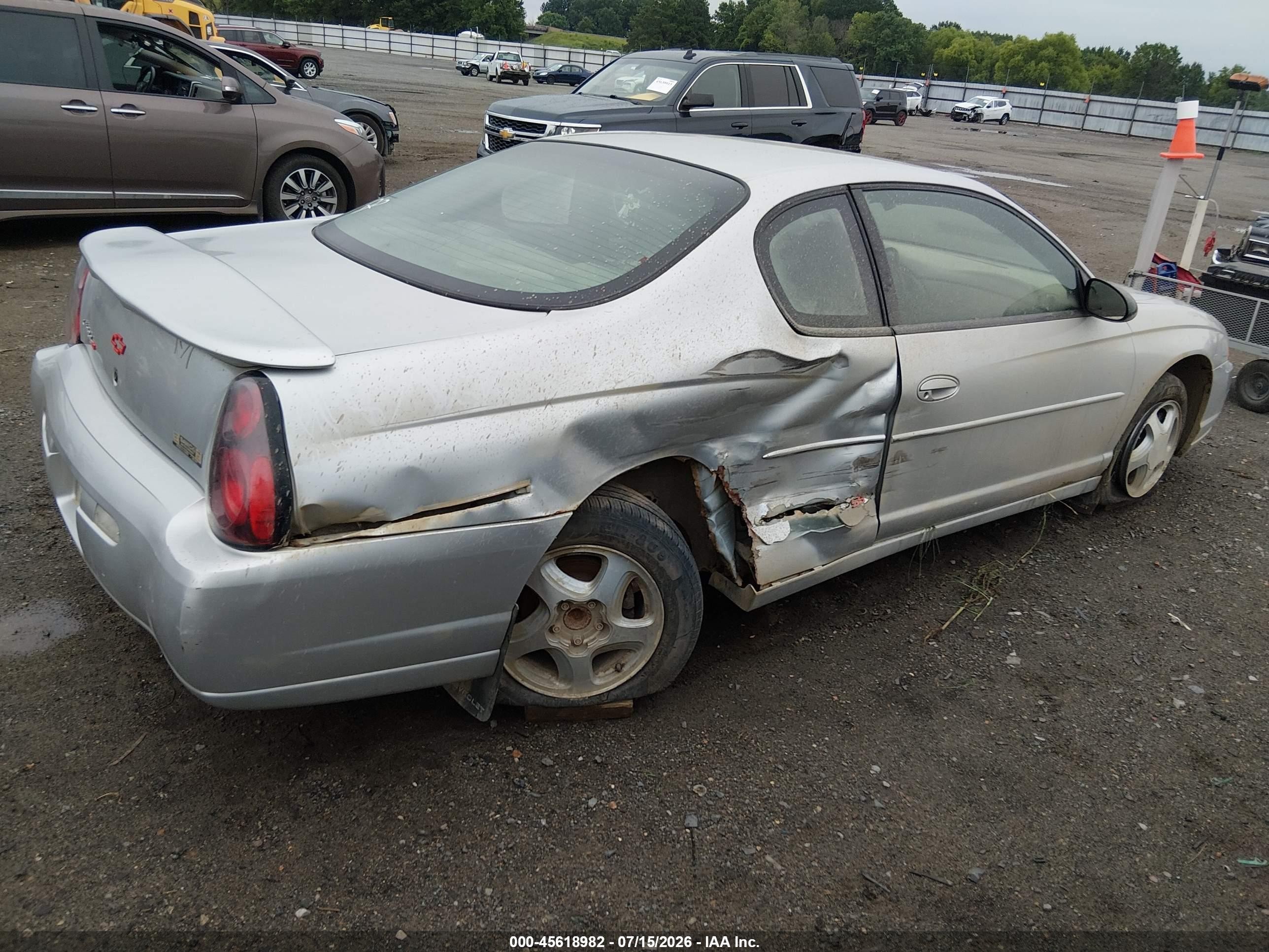 2000 Chevrolet Monte Carlo Ss Silver vin: 2G1WX12K8Y9174032