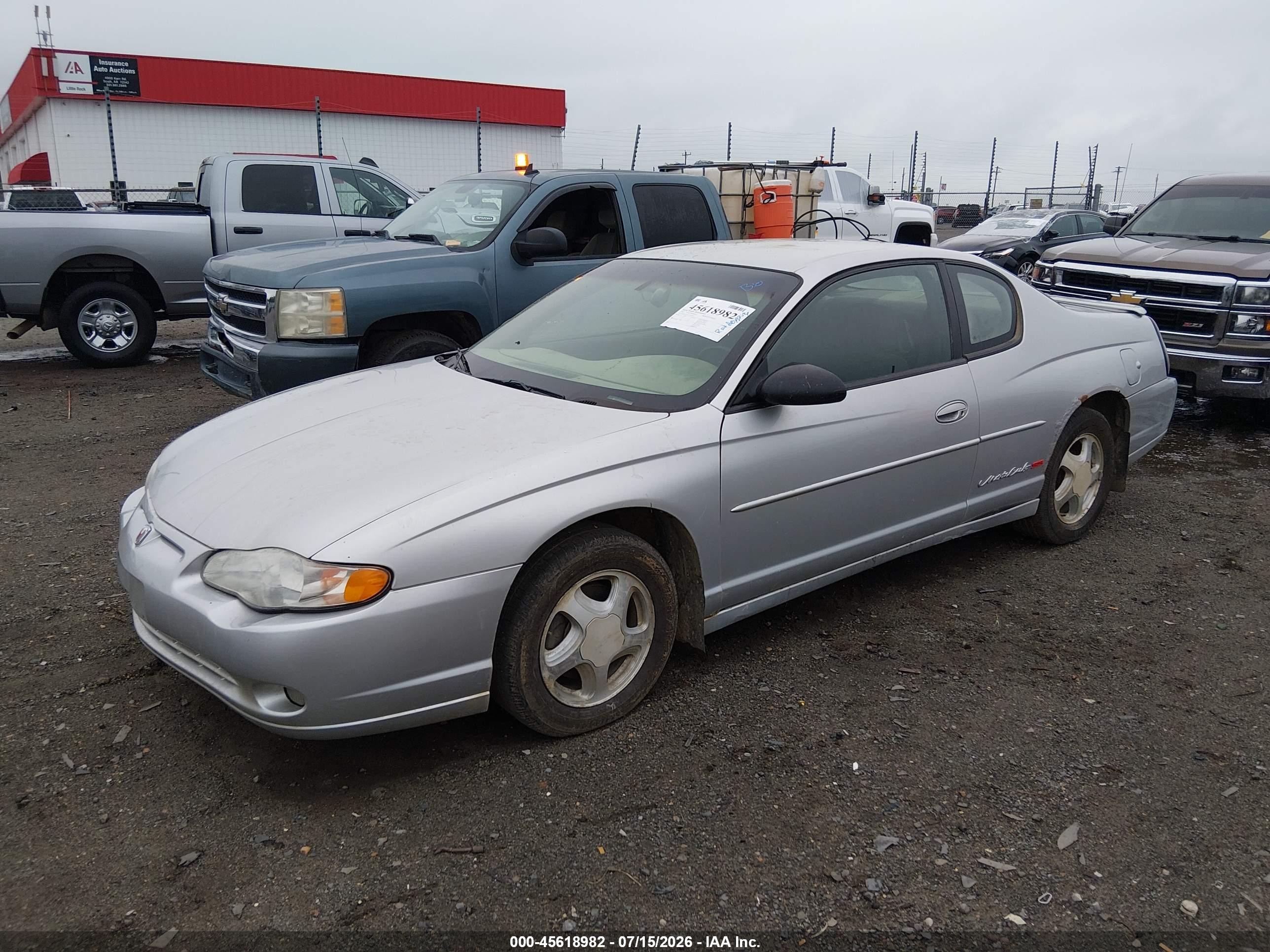 2000 Chevrolet Monte Carlo Ss Silver vin: 2G1WX12K8Y9174032