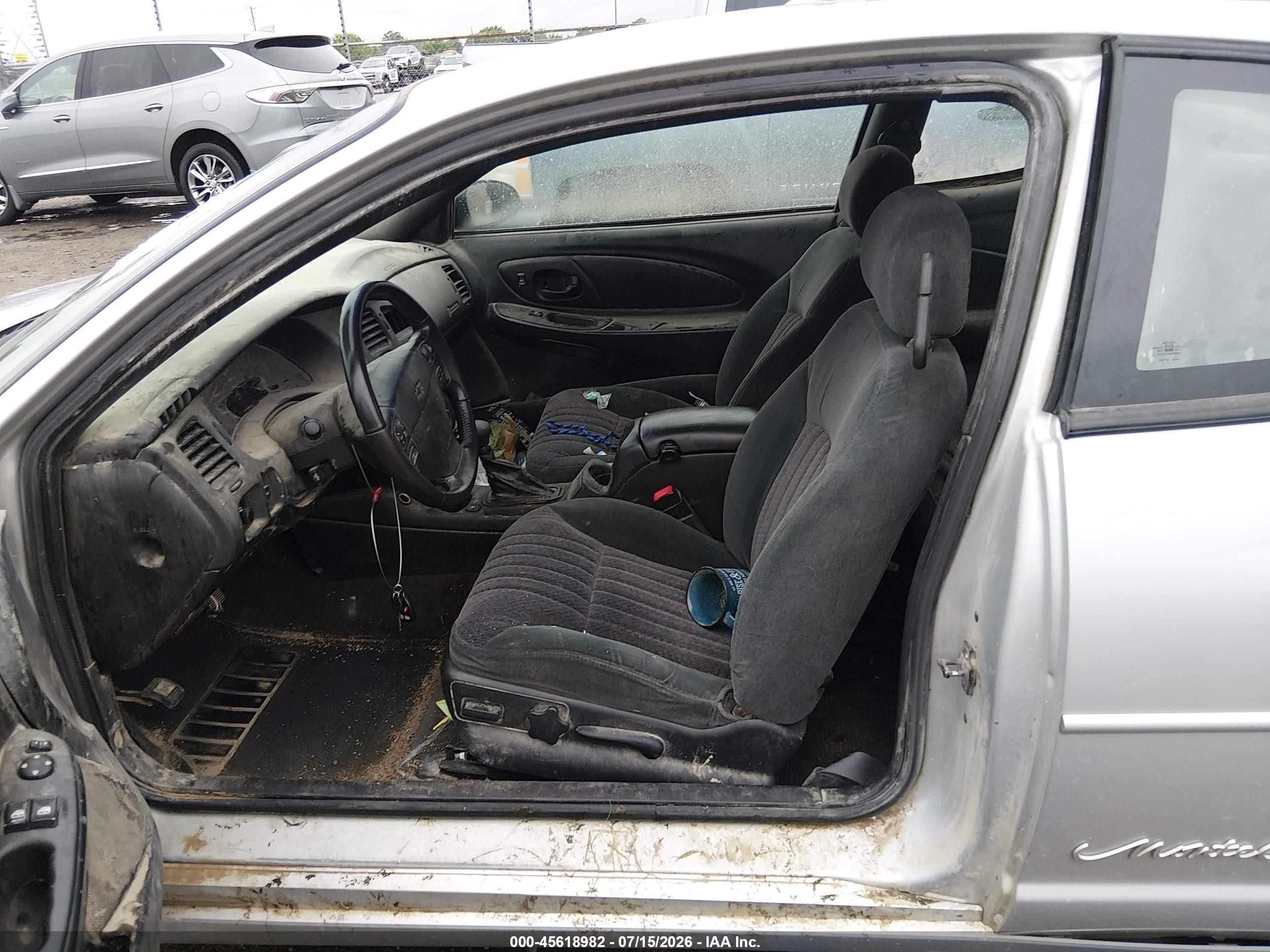 2000 Chevrolet Monte Carlo Ss Silver vin: 2G1WX12K8Y9174032