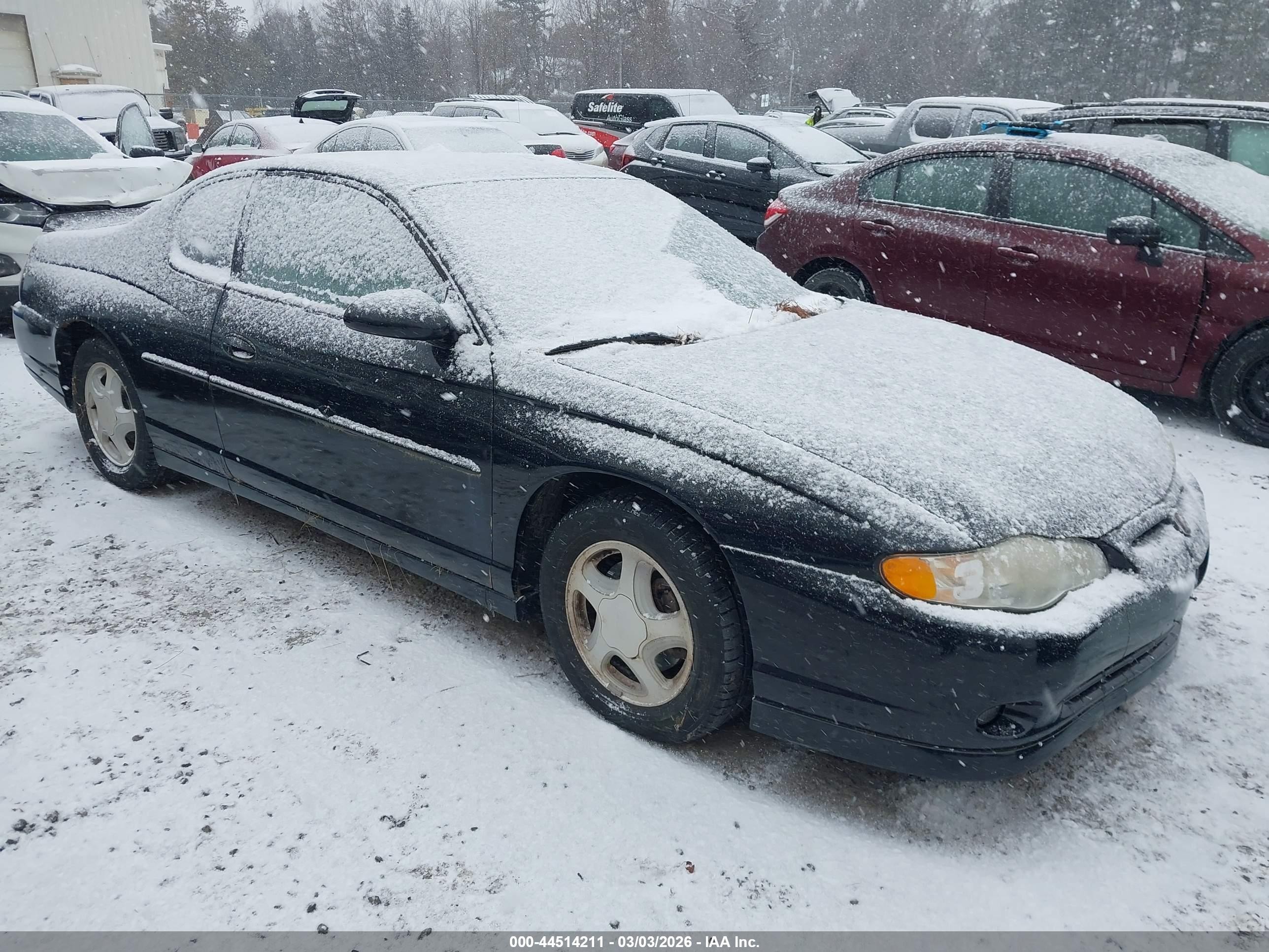 2000 Chevrolet Monte Carlo Ss Black vin: 2G1WX12K8Y9216845