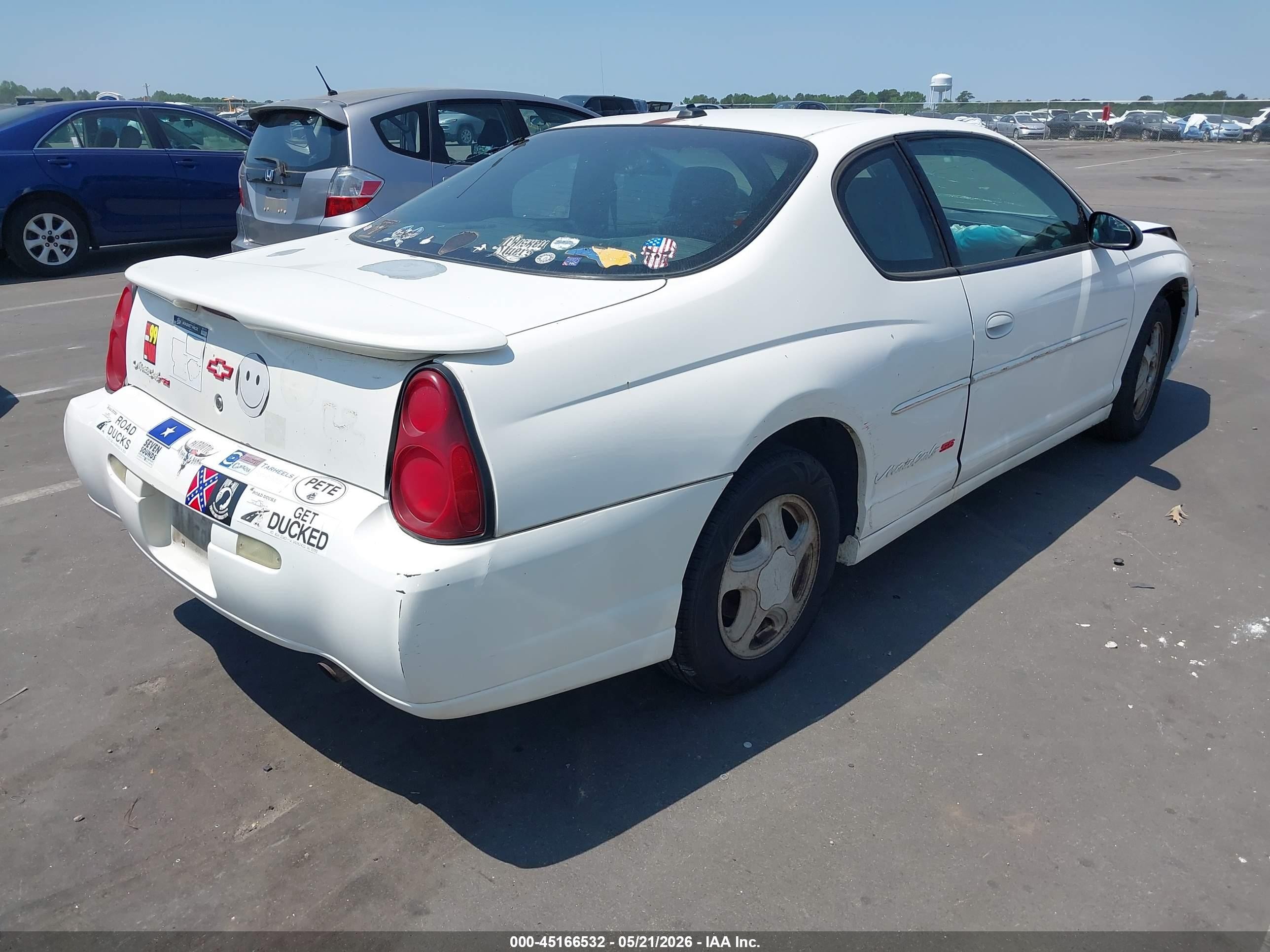 2003 Chevrolet Monte Carlo Ss Белый vin: 2G1WX12KX39430762