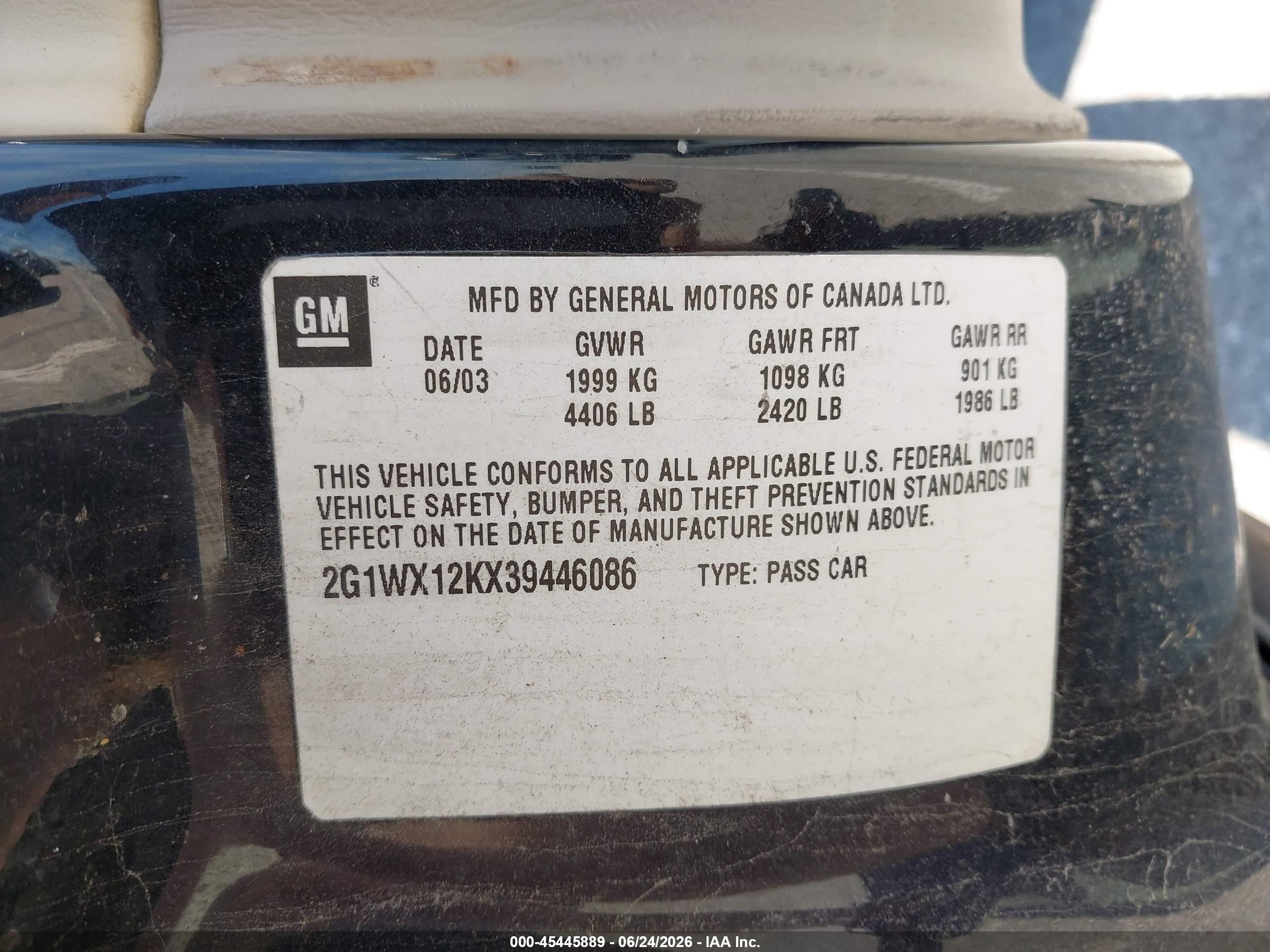 2003 Chevrolet Monte Carlo Ss Черный vin: 2G1WX12KX39446086