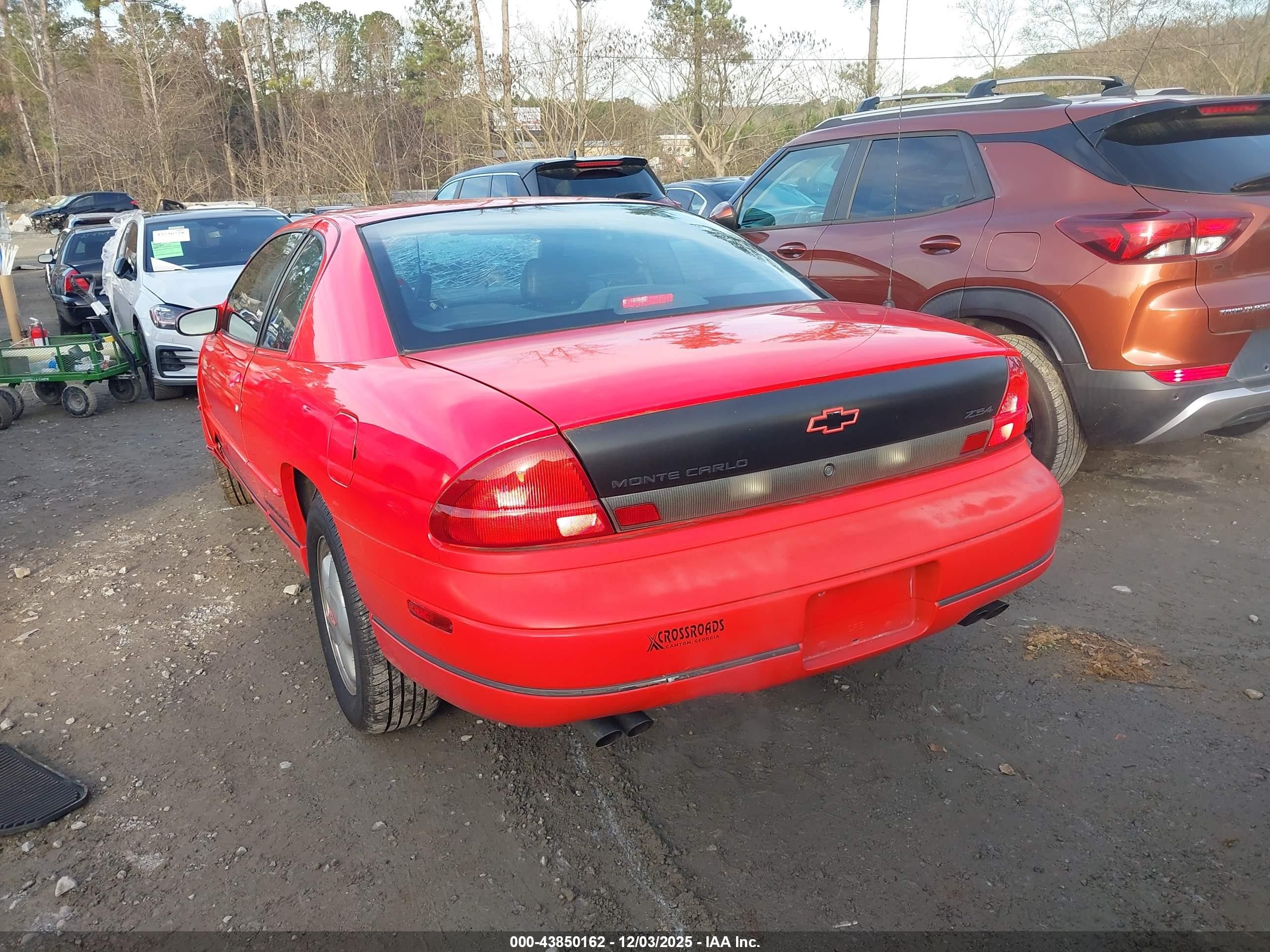 1995 Chevrolet Monte Carlo Z34 Red vin: 2G1WX12X2S9324414