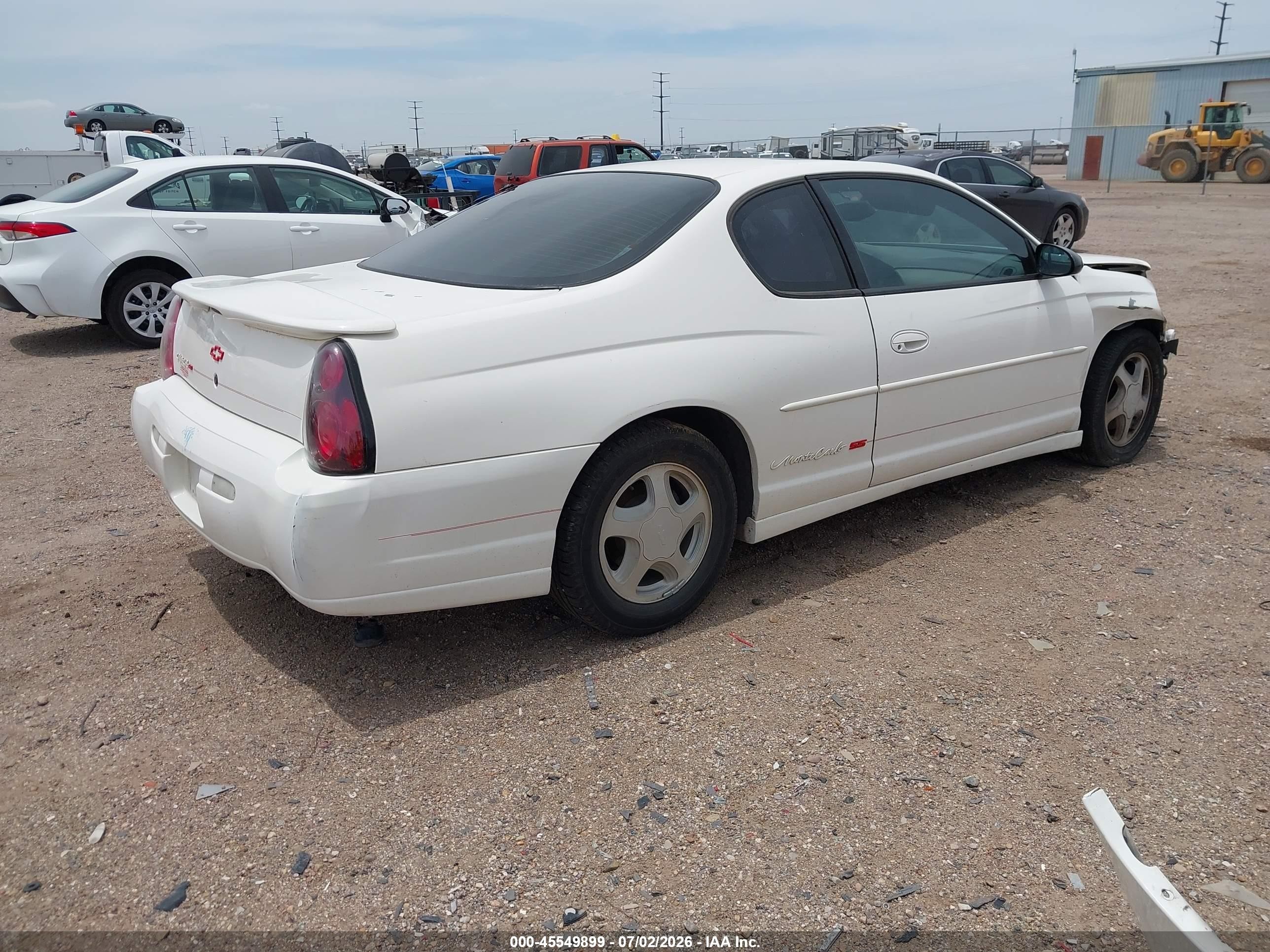 2002 Chevrolet Monte Carlo Ss White vin: 2G1WX15K029299111