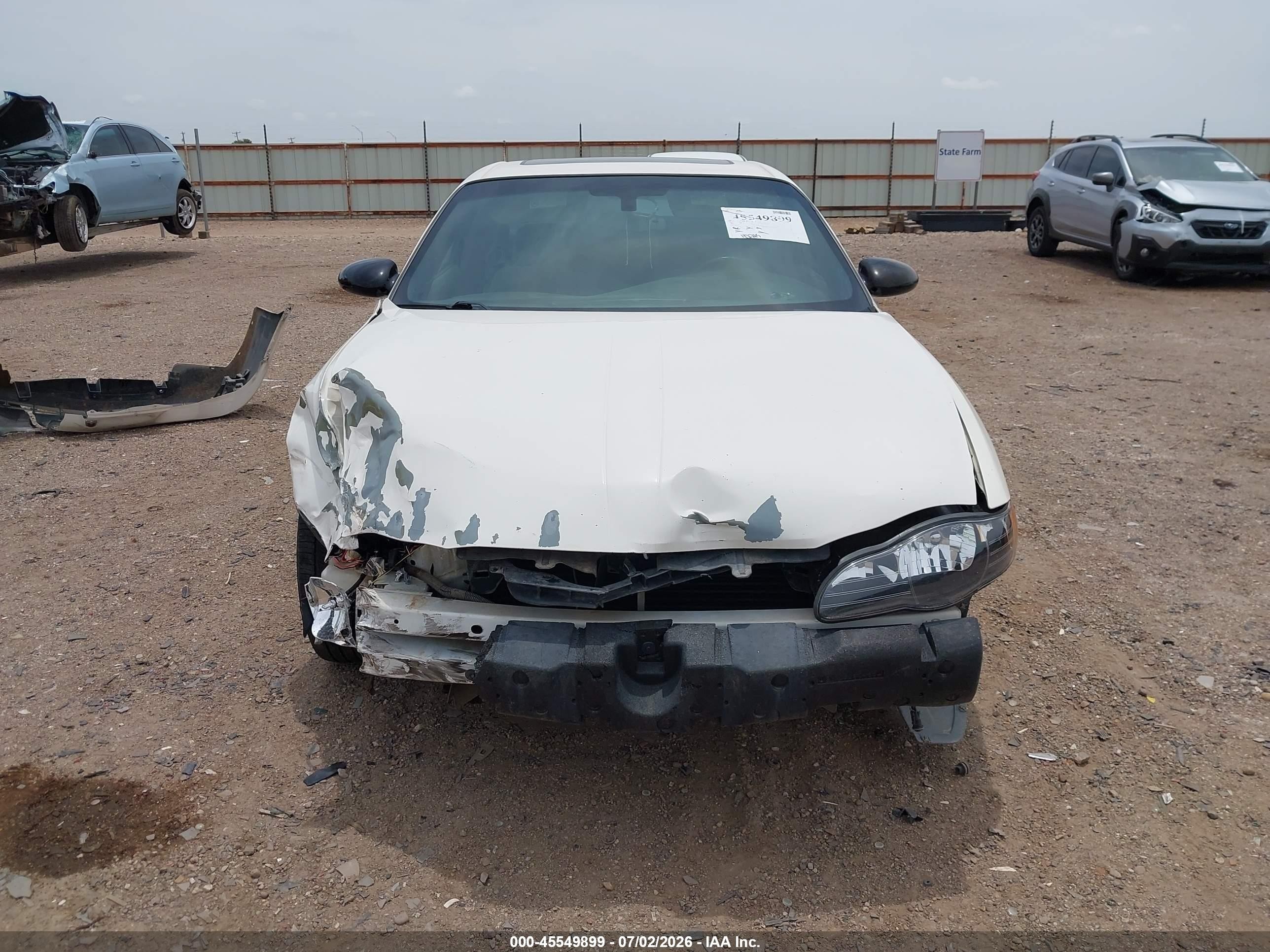 2002 Chevrolet Monte Carlo Ss White vin: 2G1WX15K029299111